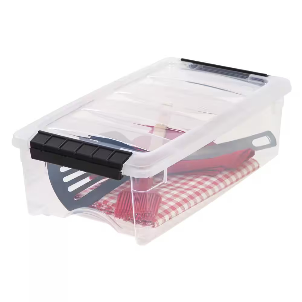 5 Qt./1.25 Gal. Plastic Storage Box with Latching Lid, Clear