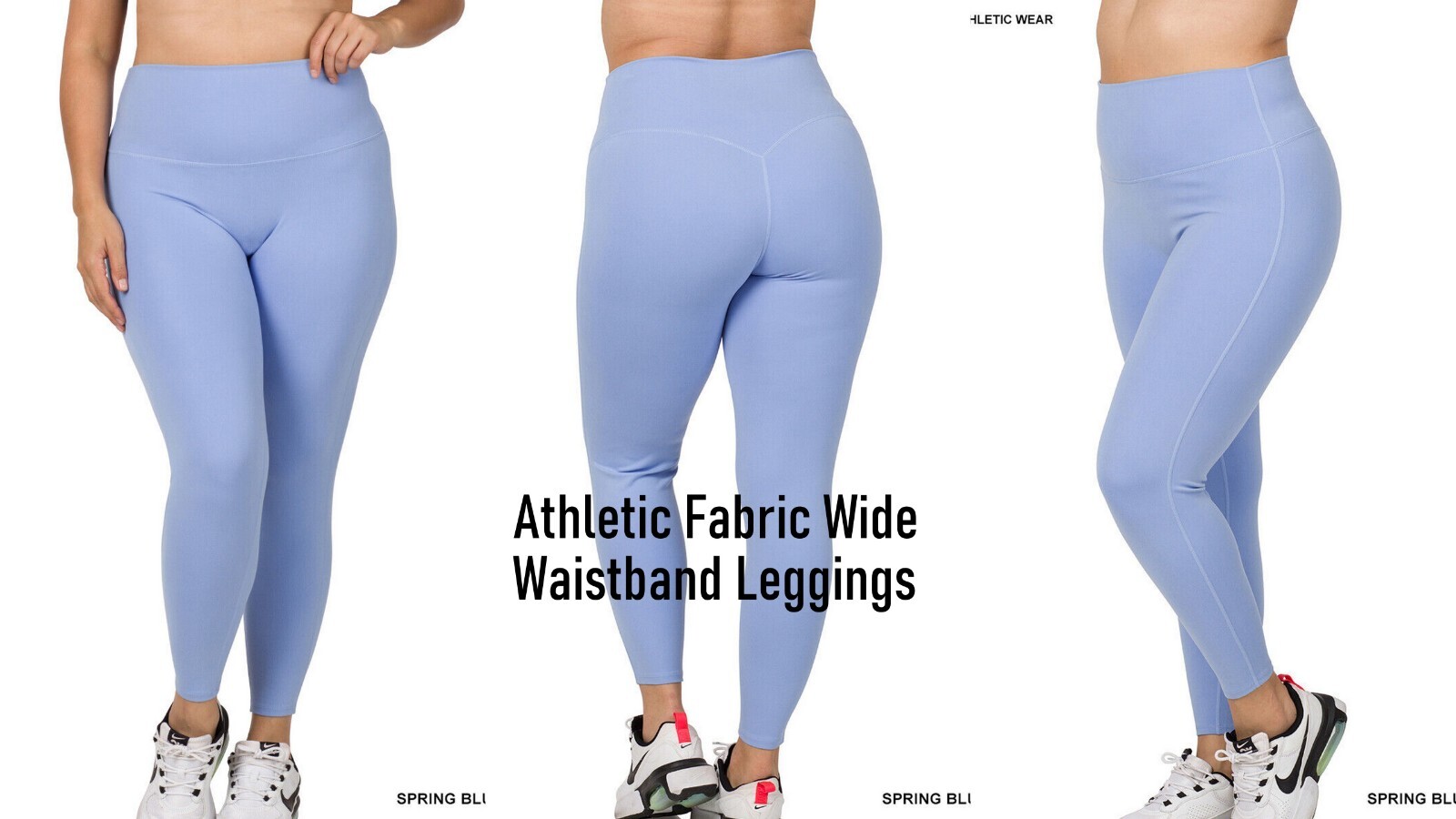 1X 2X 3X Athletic Fabric Wide Waist / Premium Cotton Long Yoga Leggings Pockets