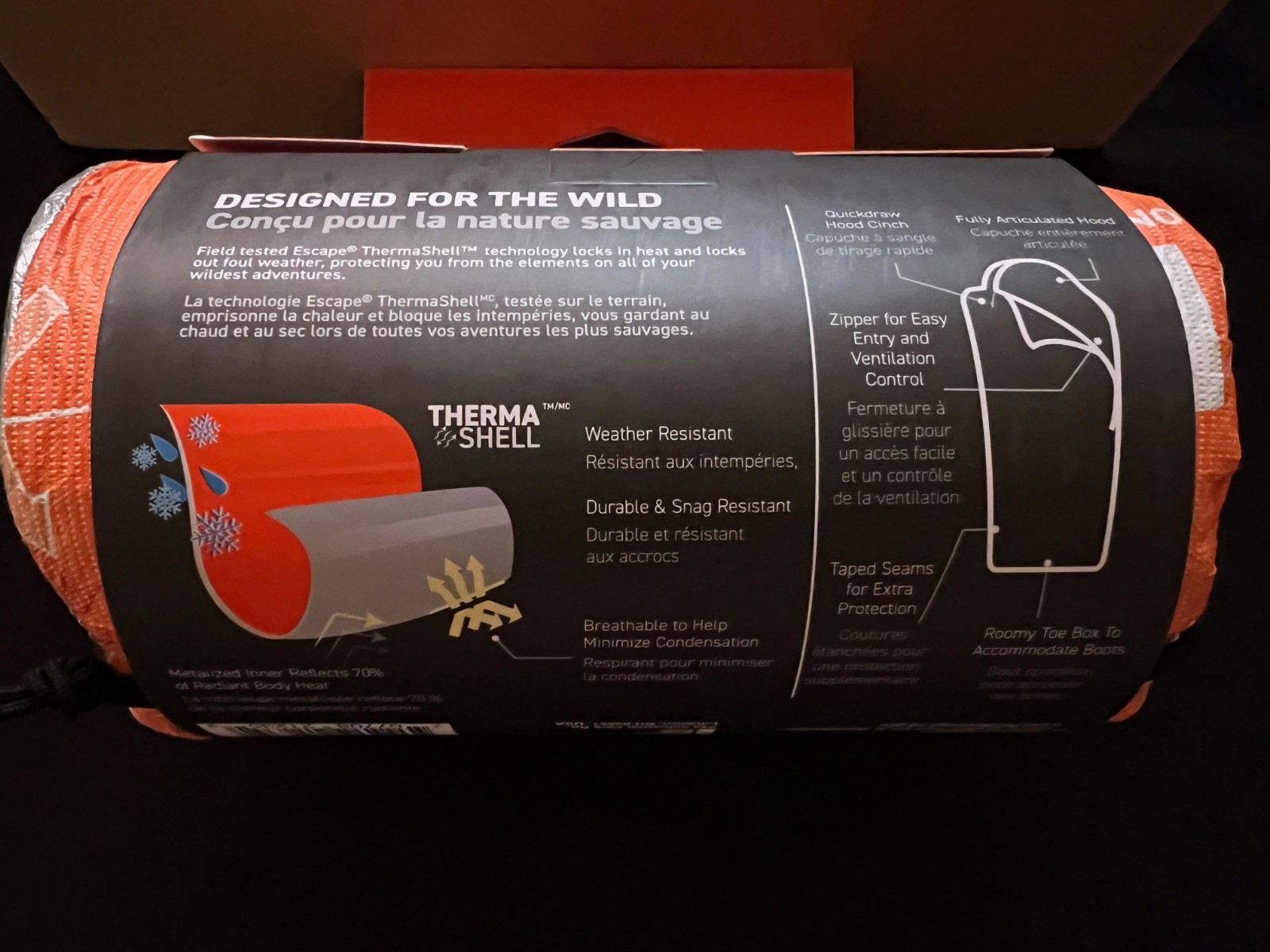 SOL Escape Bivvy with Hood, Orange Survival Sleeping Bag Thermal Reflective, New