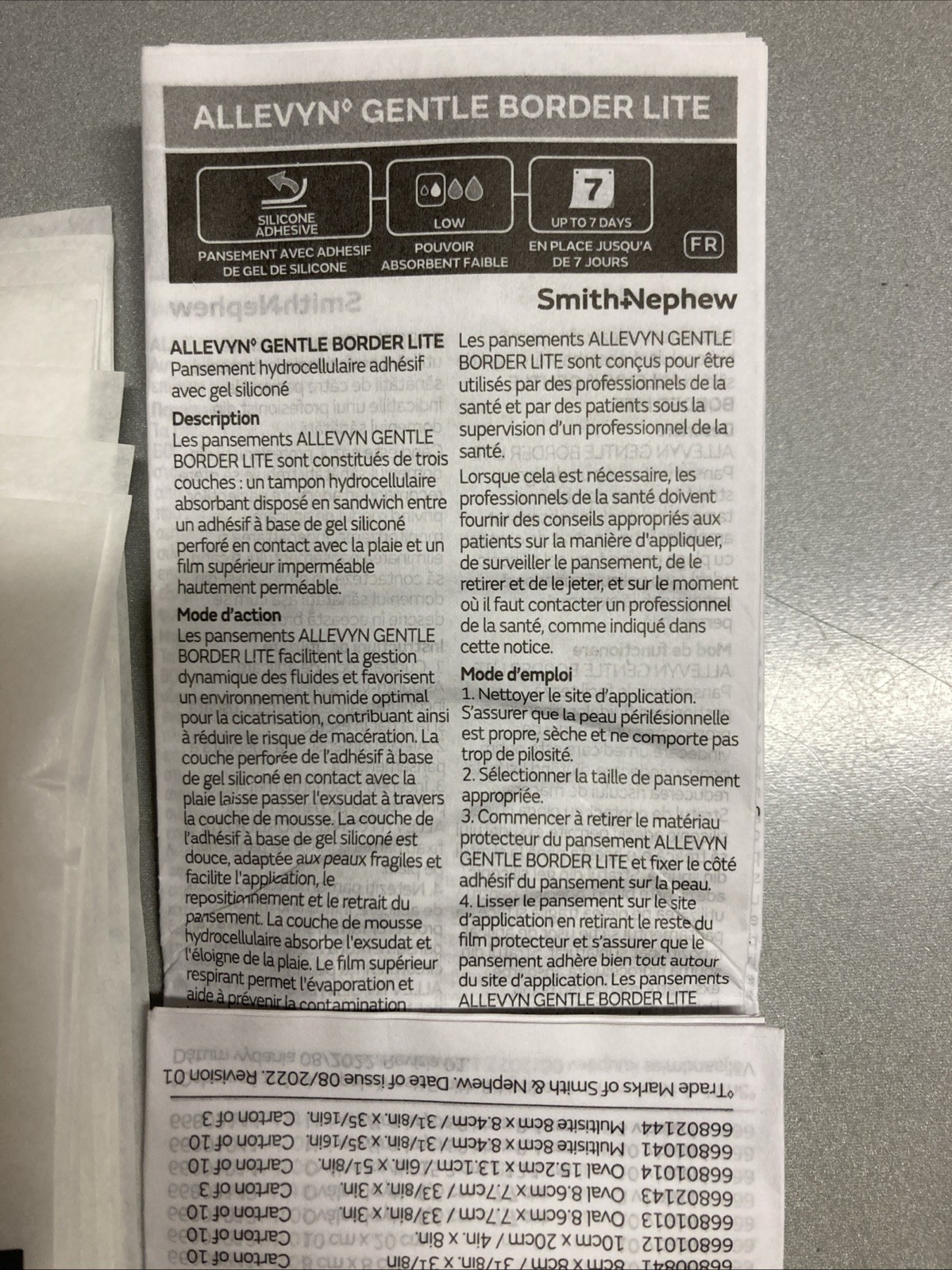 Allevyn Gentle Border Lite 4”x4” 10cmx10cm 66800835 Box Of 10 Exp 2026-05-01