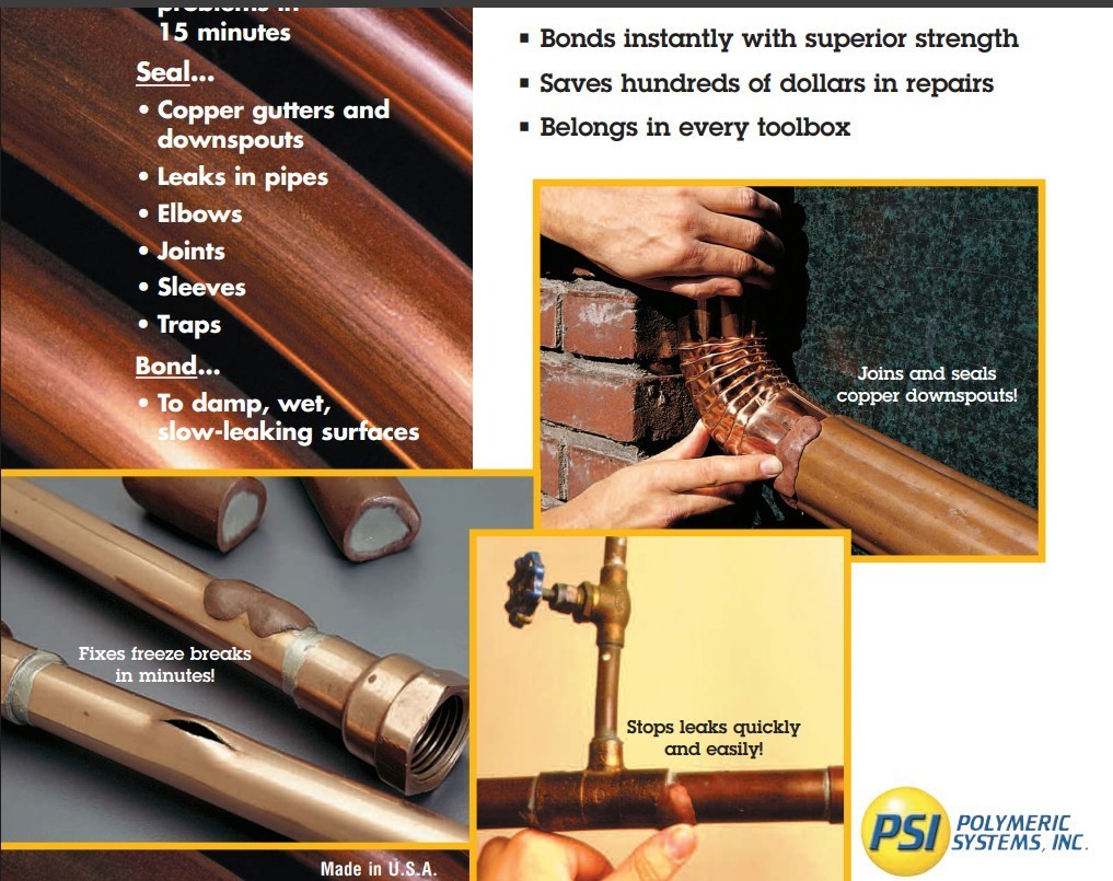 Copper Pipe & Tank Repair Epoxy Putty Stick - Repair Leaking Hot Lines & Other P