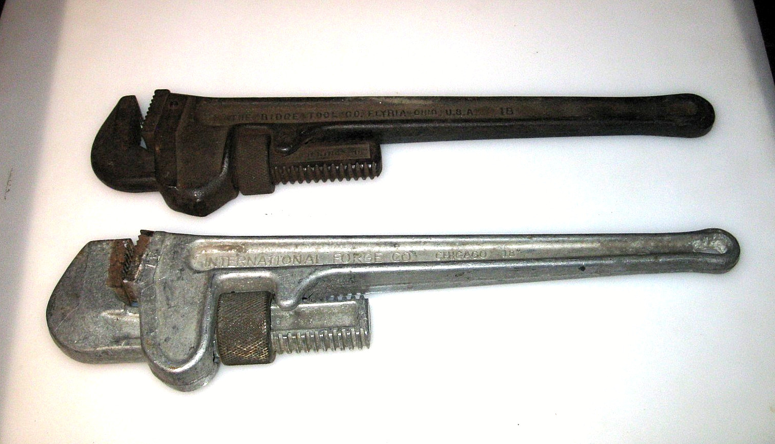 RIDGID Pipe Wrench Tool 18", & Aluminum International Forge LITE_MITE 18"