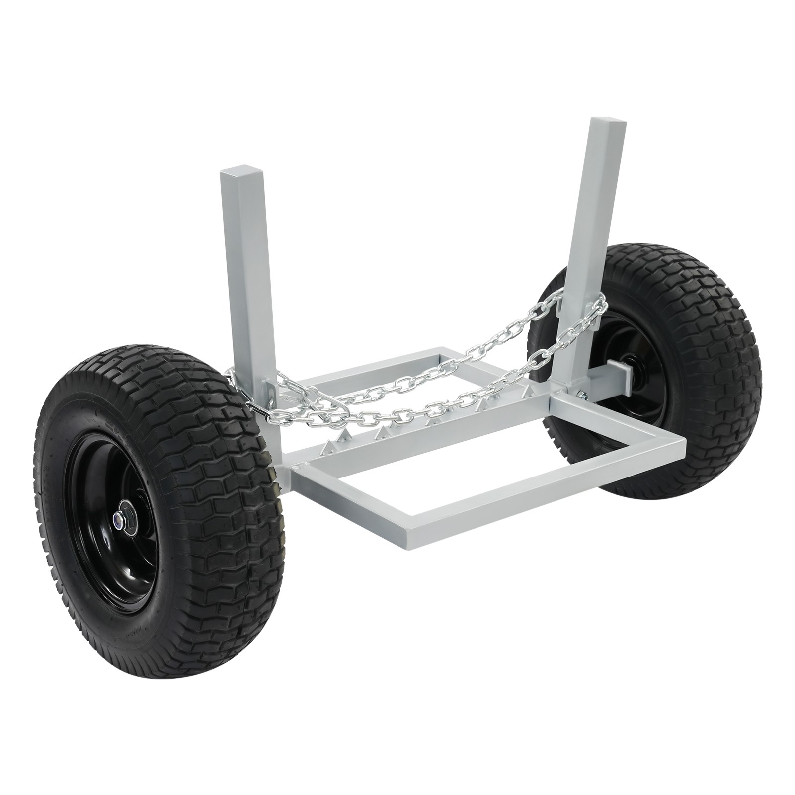 1500 LBS Capacity Log Skidder Heavy Duty Log Holder, Log Dolly with Chain Silver