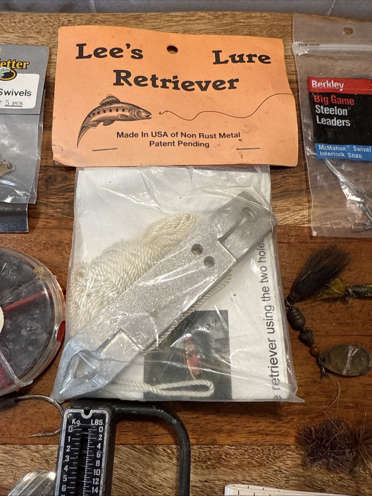 Lot Fishing Supplies Vintage Flies Lures Line Weights Scale Hooks