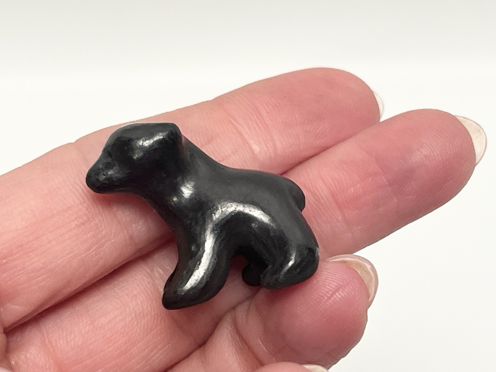 Santa Clara Black Pottery Bear Cub Miniature Dorothy Paul Gutierrez Signed 1.25”