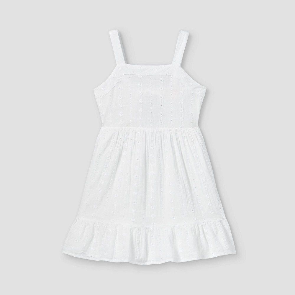 White Girls' Tie-Back Sleeveless Woven Dress - Cat & Jack, Size XXL (18), Cotton
