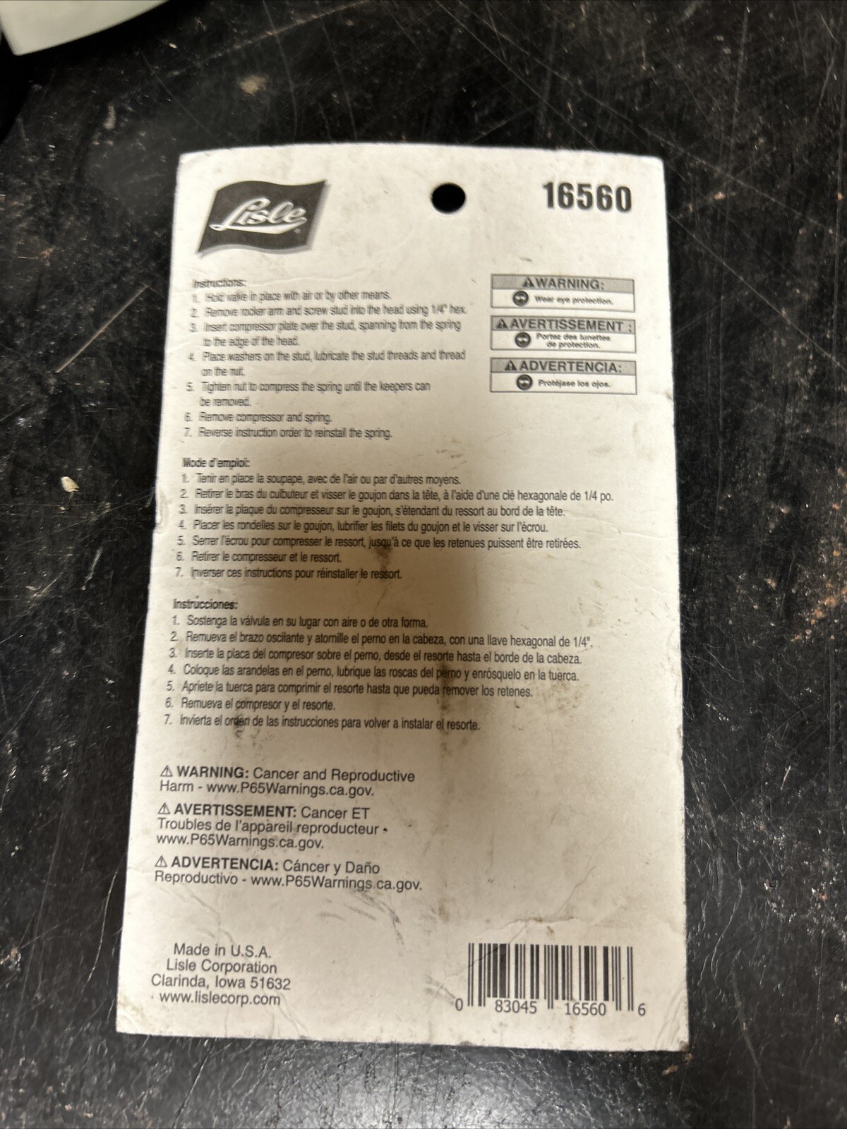 (F) New INCOMPLETE Lisle 16560 Valve Spring Compressor for GM LS