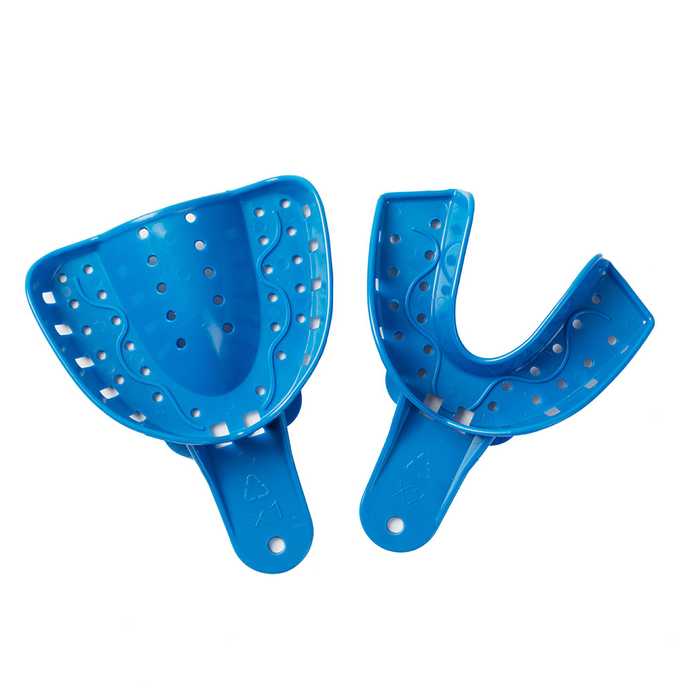 12Pc Easyinsmile Dental S/M/L/XL Perforated Plastic Impression Trays Upper/Lower