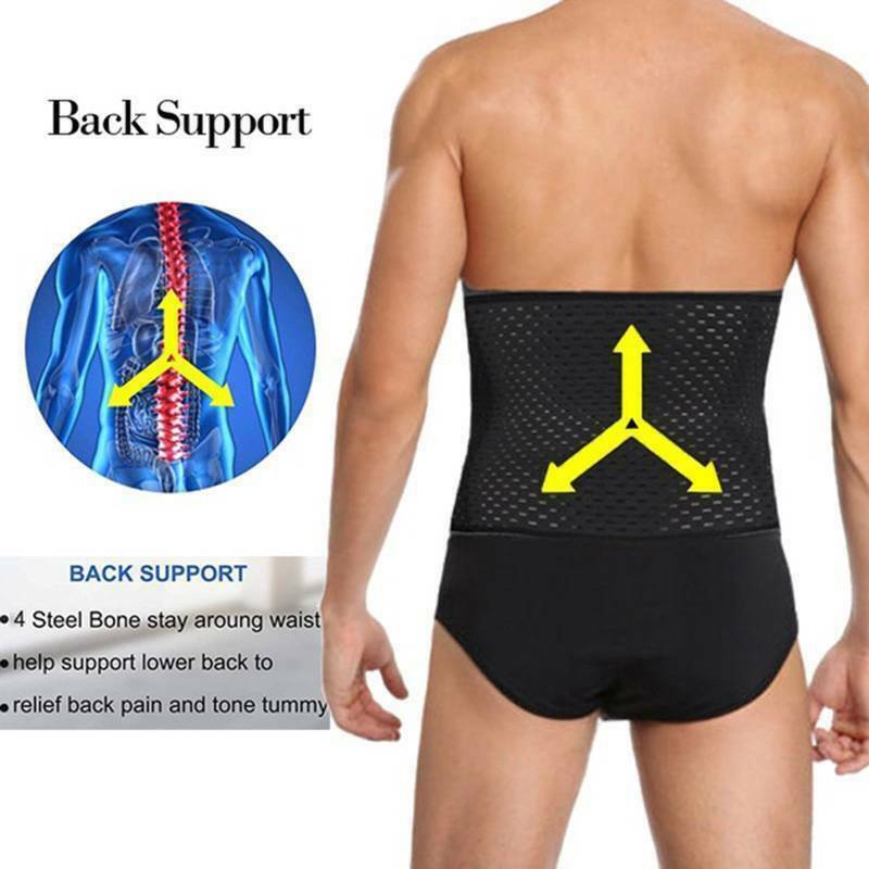 Men Waist Trainer Body Shaper Tummy Girdle Belt Belly Fat Burners Corset S-2XL