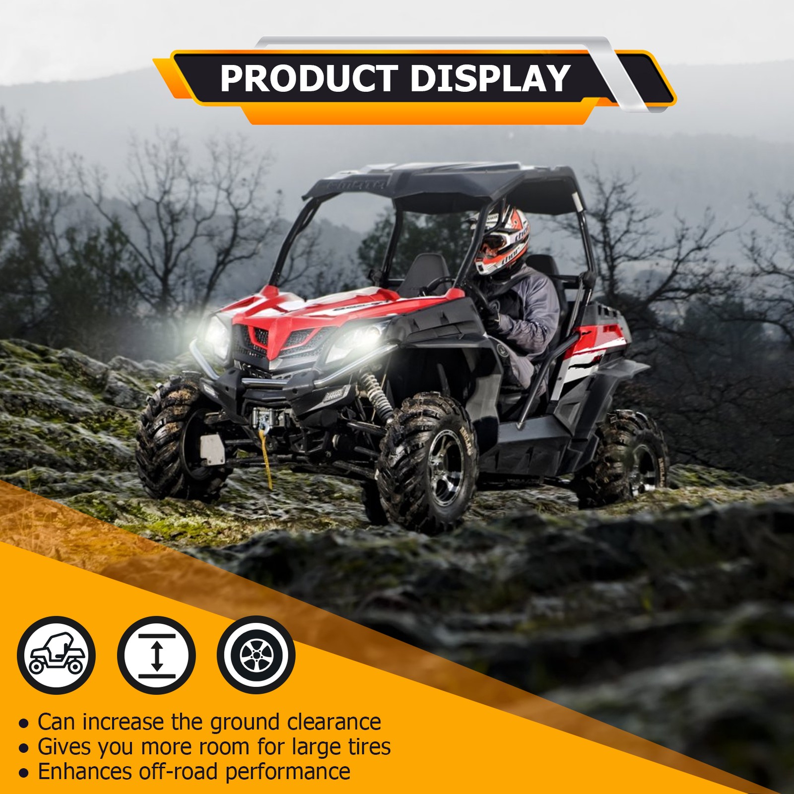 2" Full Suspension Lift Kit For CFMoto 14-23 ZForce 800 EX & 18-21 ZForce 1000