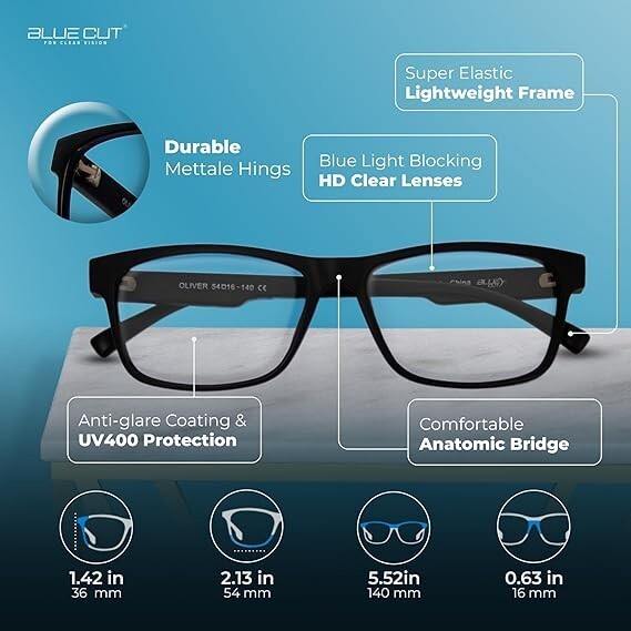 BLUE LIGHT Blocking Reader Computer Gaming Glasses for Men & Women UV Protection