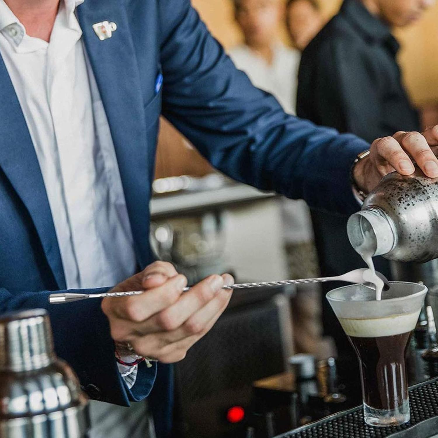 Muddler for Cocktails Stainless Steel, Muddlers Pestle with Stirring Silver