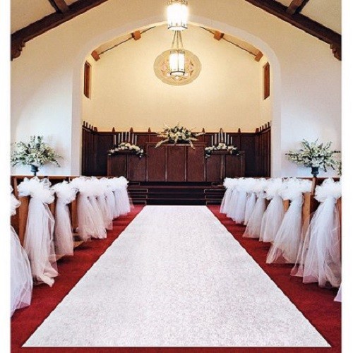 White Wedding Carpet Aisle Runner Floor Marriage Ceremony Bride Event 5 Sizes