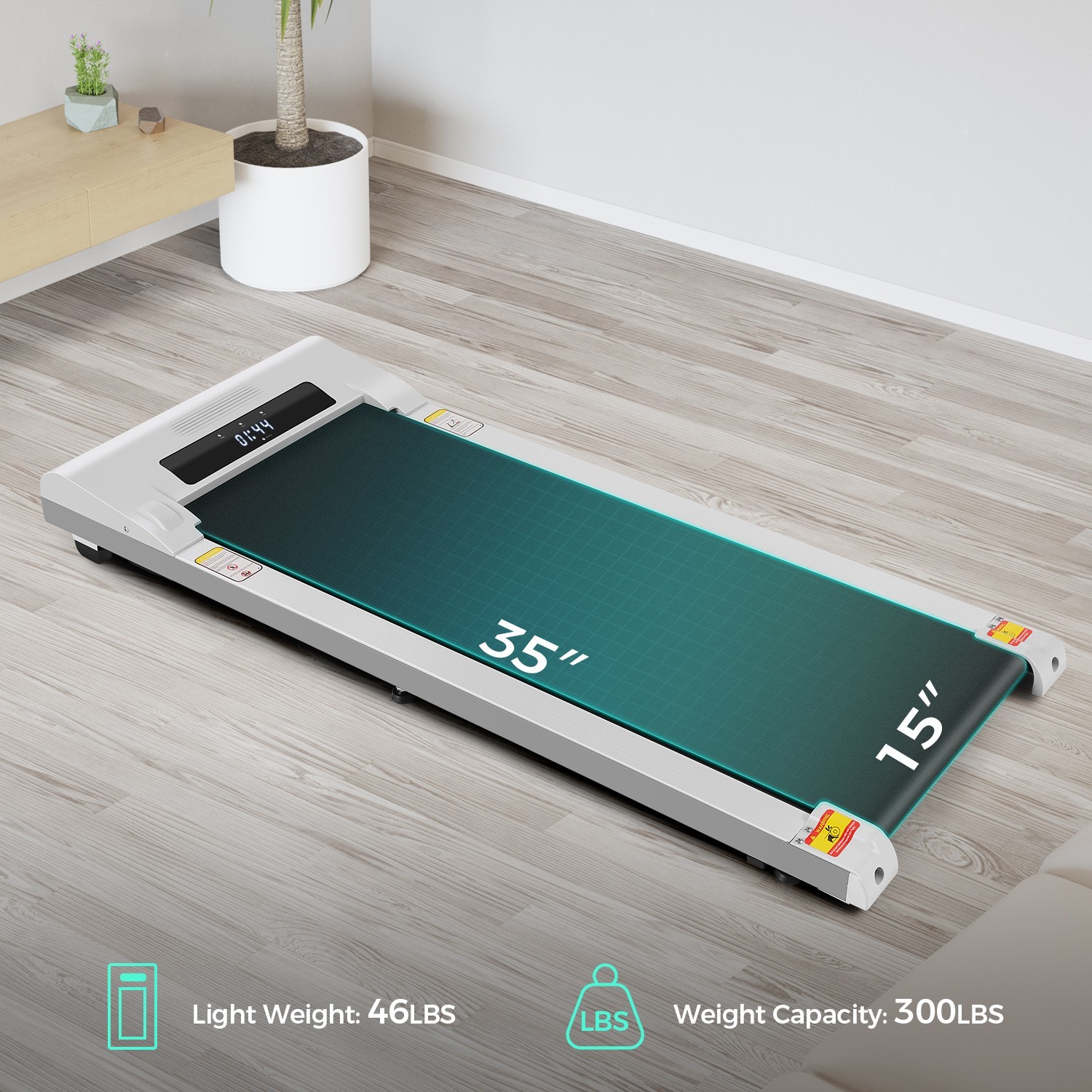 Treadmills for Home 300 lbs Weight Capacit,Smart Treadmill with LED Display