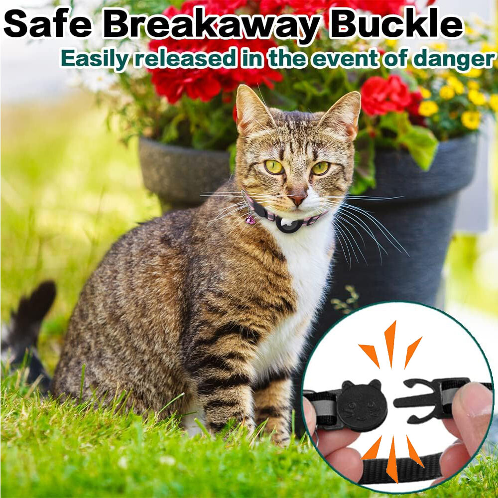 Airtag Cat Collar Breakaway Reflective Kitten For Apple Air Tag Holder Case Pet