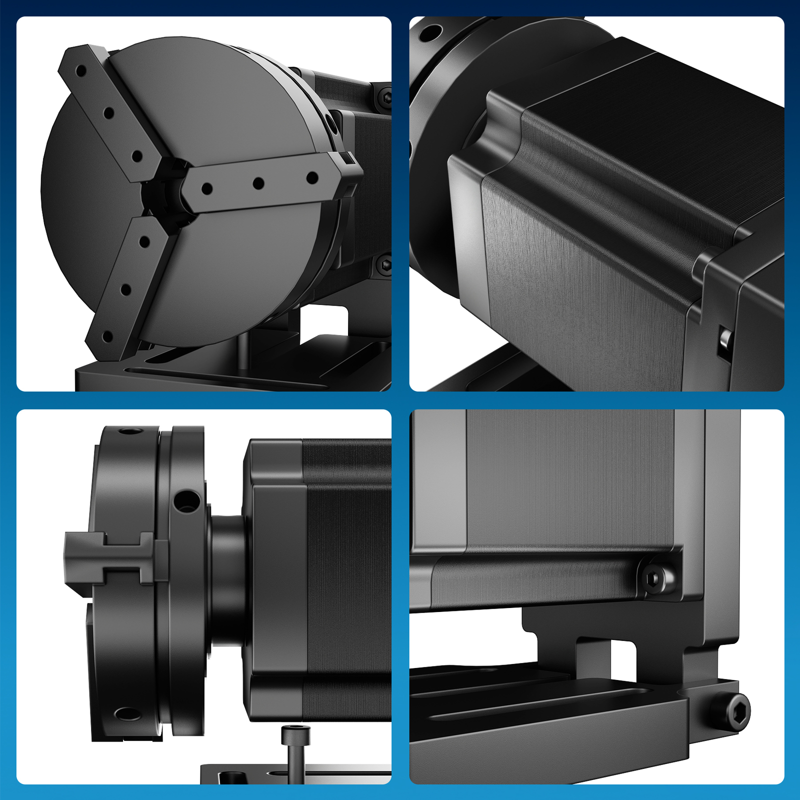 70mm Rotary Axis Attachment for Fiber Laser Engraver w 3 Jaw Rotary Chuck - Used