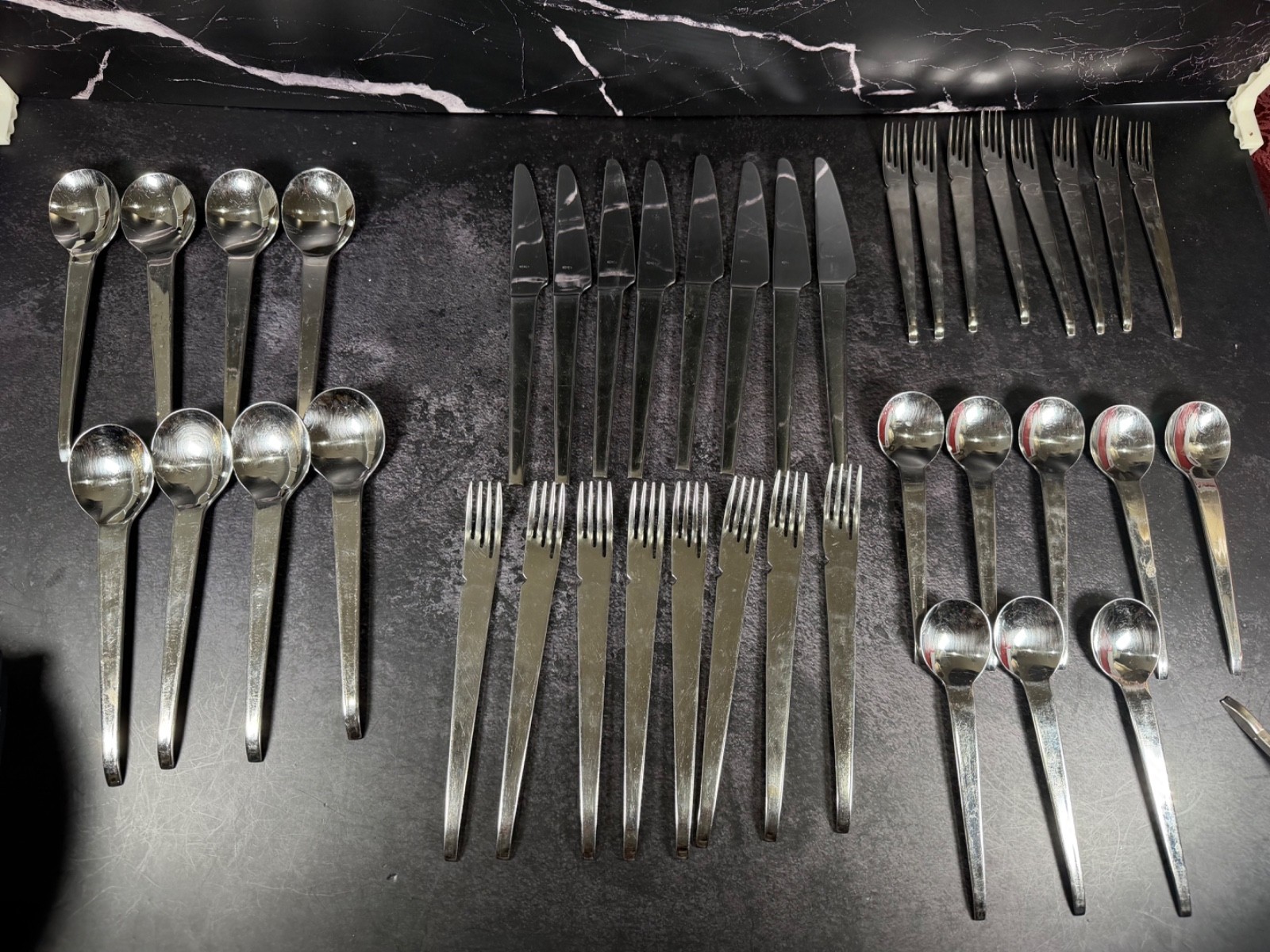 Vintage Retroneu Stainless 40 Piece Lot Flatware Korea