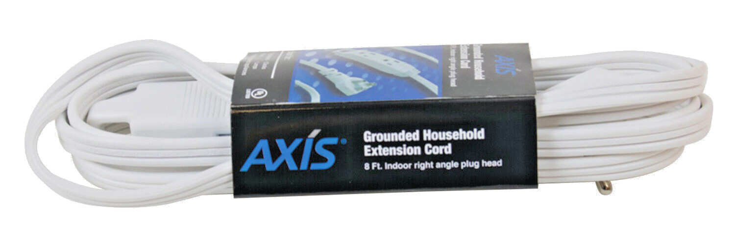 AXIS 3-OUTLET GROUNDED 8FT WHITE EXTENSION CORD BLOWOUT SALE - SAVE UP TO 45%!!!