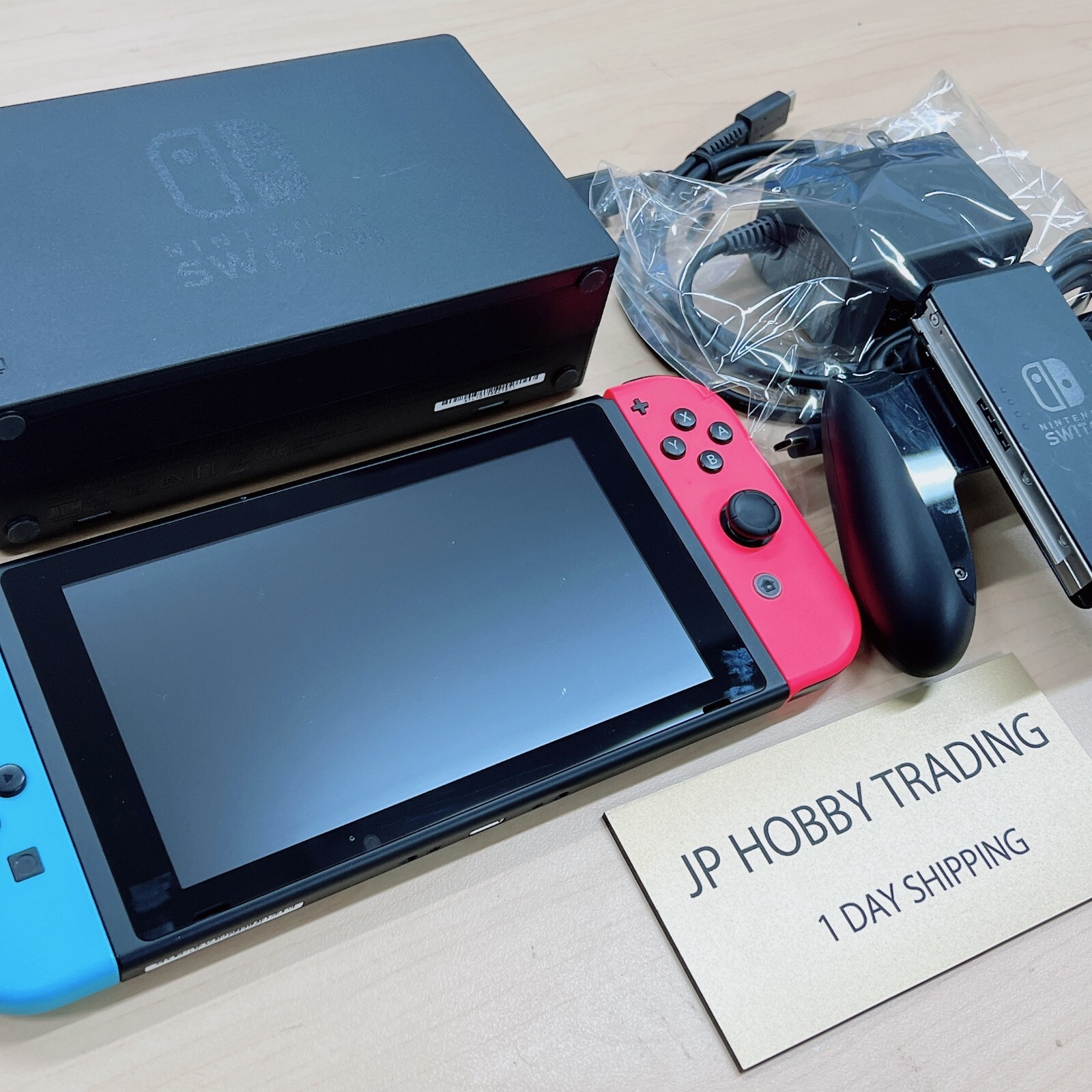 Nintendo Switch Console HAC-001 w/ Joy Con + Dock + Charger Tested 1 Day Ship