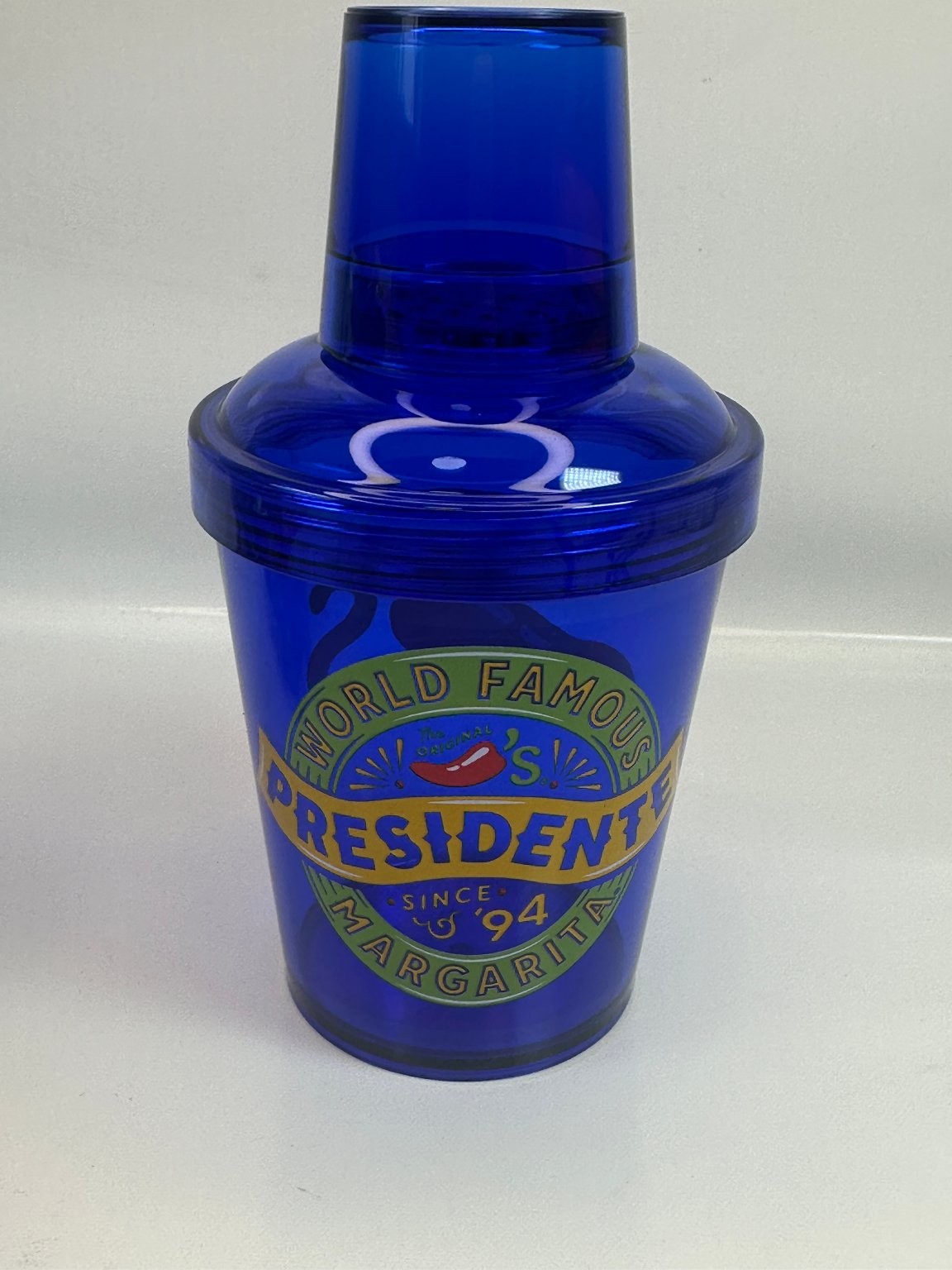Chili's President Margarita Cocktail Shaker Blue Plastic (Lot of 2) Factory NEW