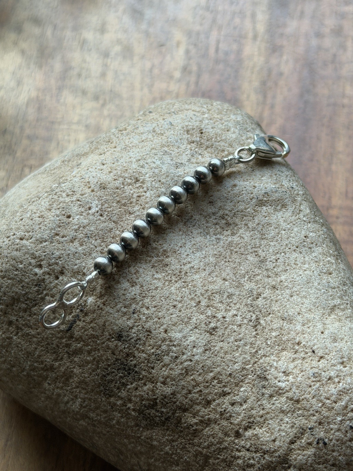 Necklace Chain Extender Sterling Silver Pearls Bead 4mm 2 Inch Lobster Clasp