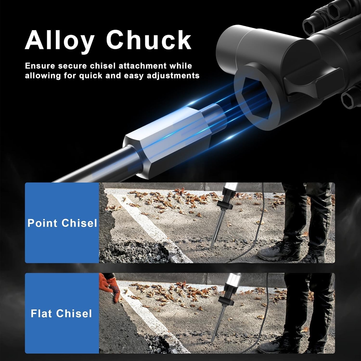 AZZUNO 3600W Demolition Jack Hammer Electric Concrete Breaker