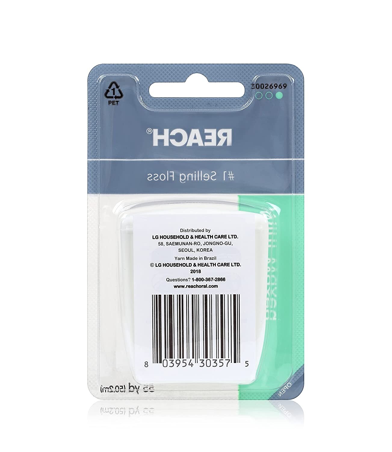 36 Packs Reach Mint Waxed Dental Floss Each 55 yd (50.2 m)