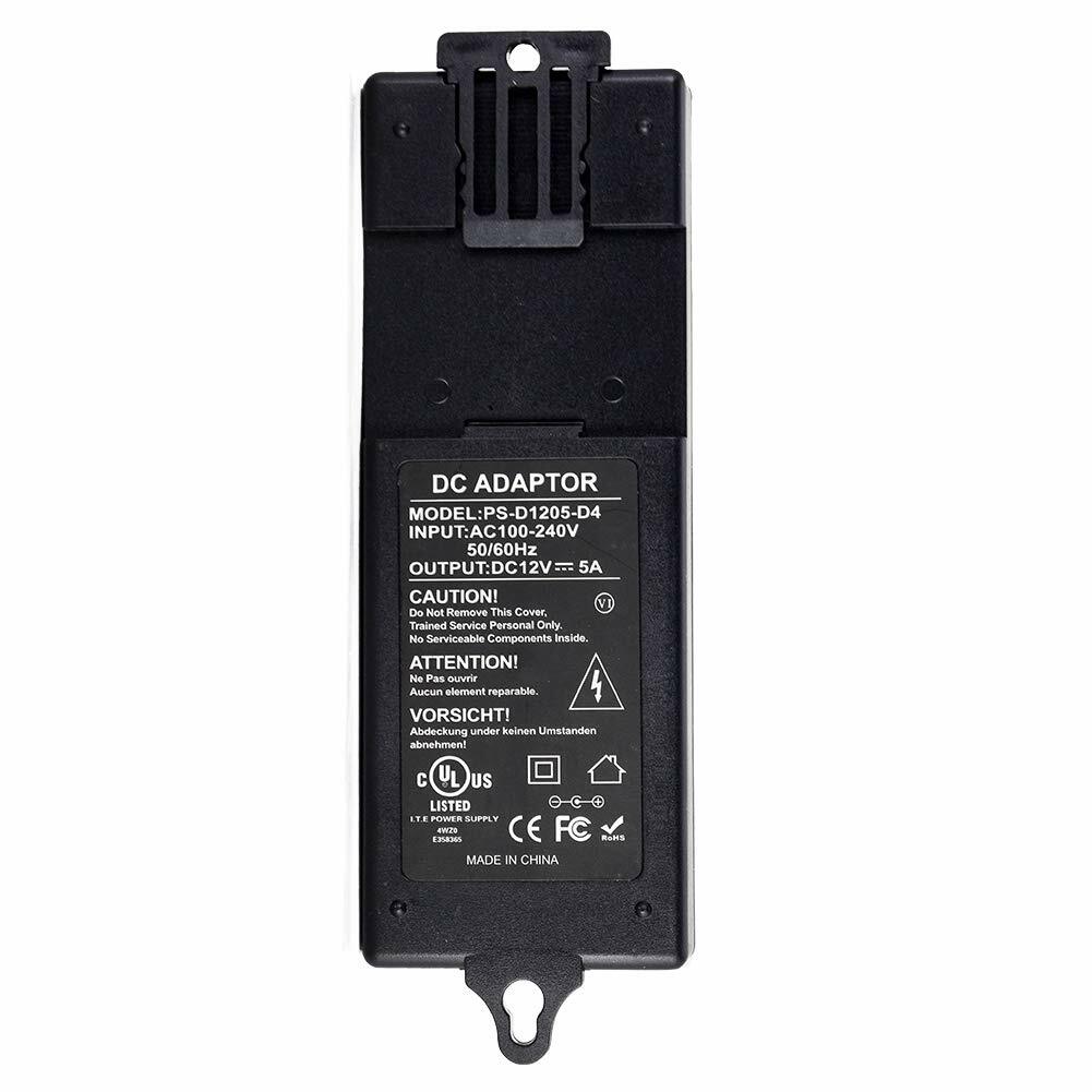 DC Power Adapter 12V 5A 4 Channel Din-Rail Mounting Distribution Power for CCTV