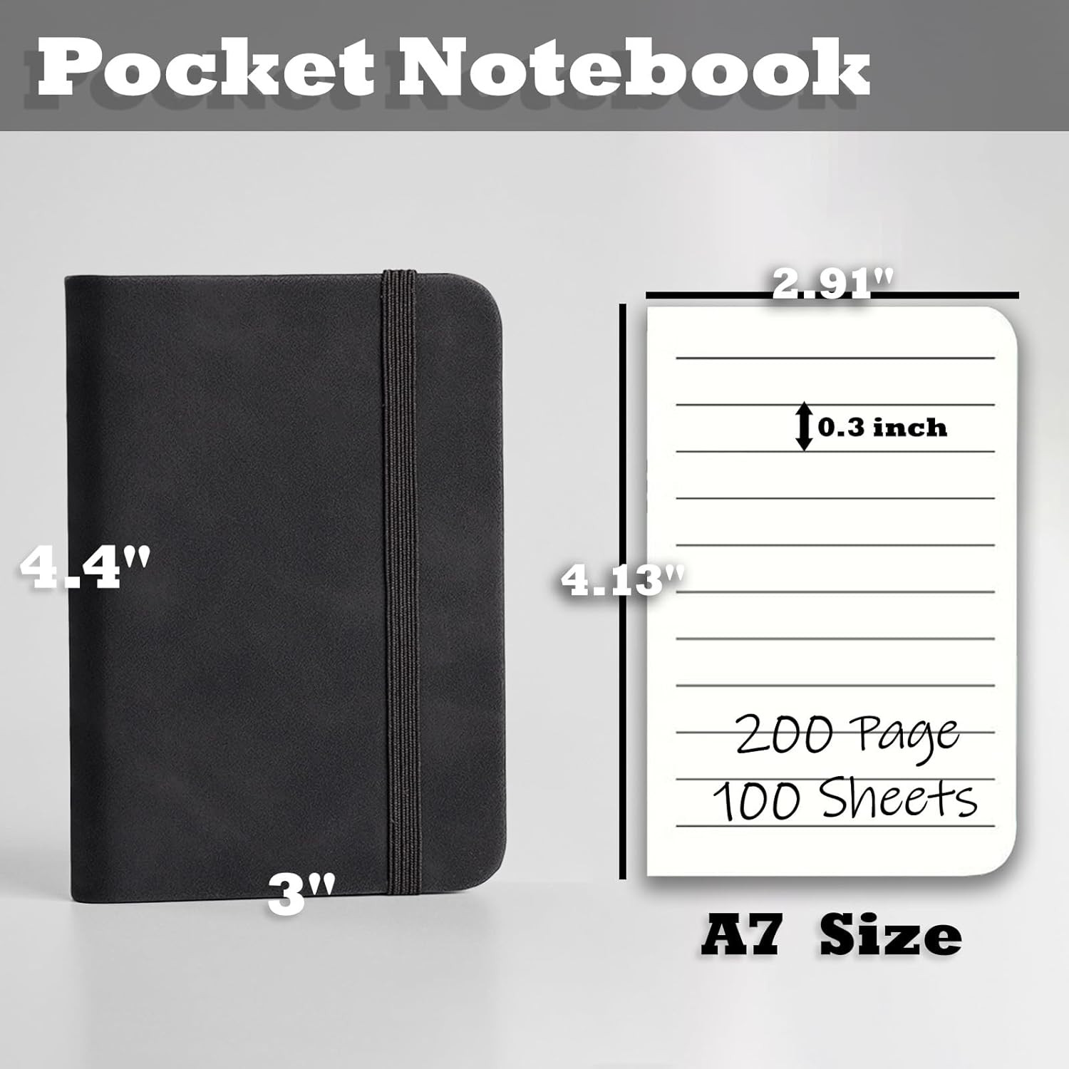 4 Pack Pocket Notebook Small Notebook, 3" x 4.4" Journal Notebook Hardcover with
