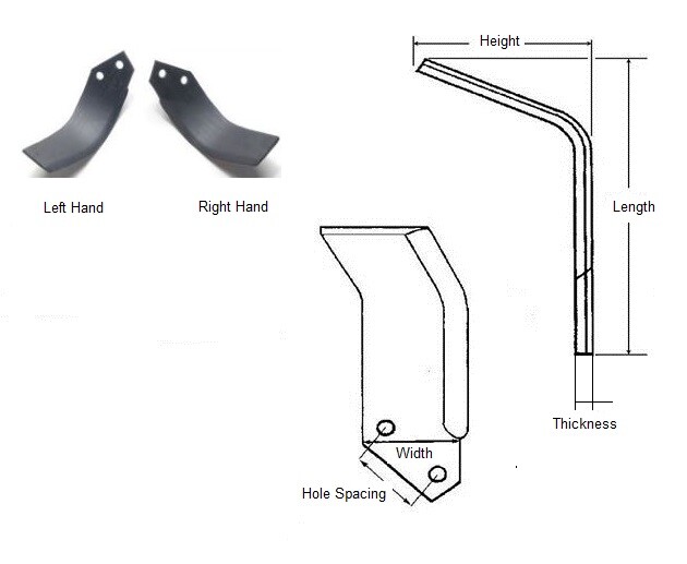 8 pcs King Kutter Tiller Blades Tines 505002 RH & LH for TG & TG-G Tiller 505006