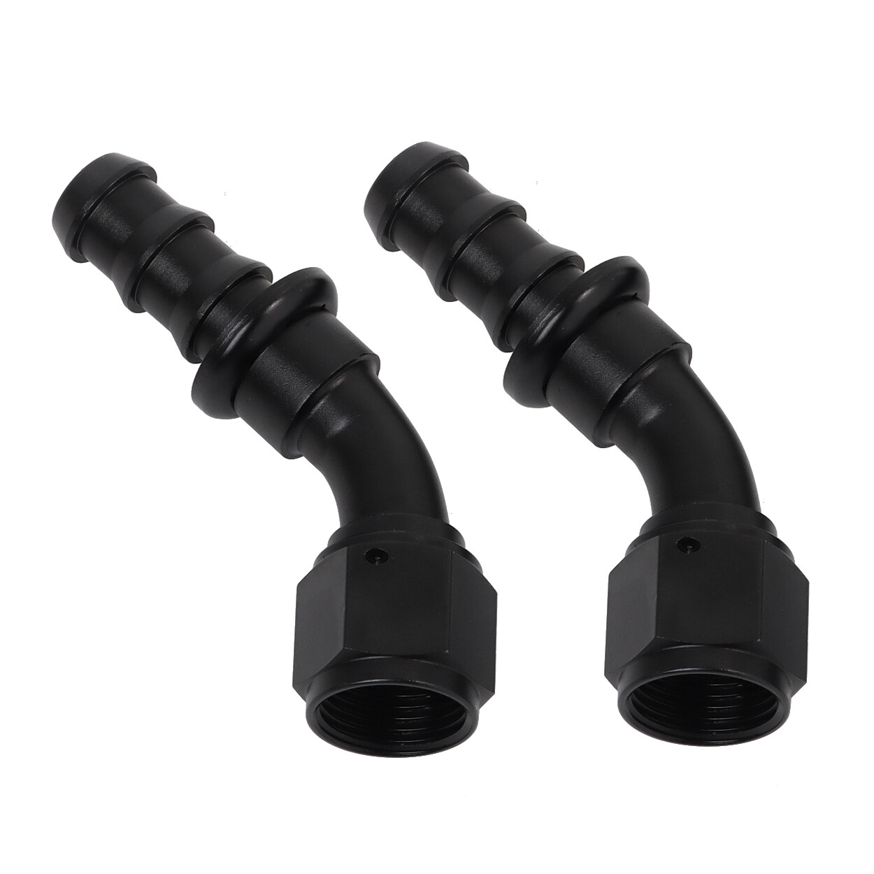 LokoCar 6AN 8AN 10AN Push Lock Hose Fitting End 0° 45° 90° Degree Black 2PCS