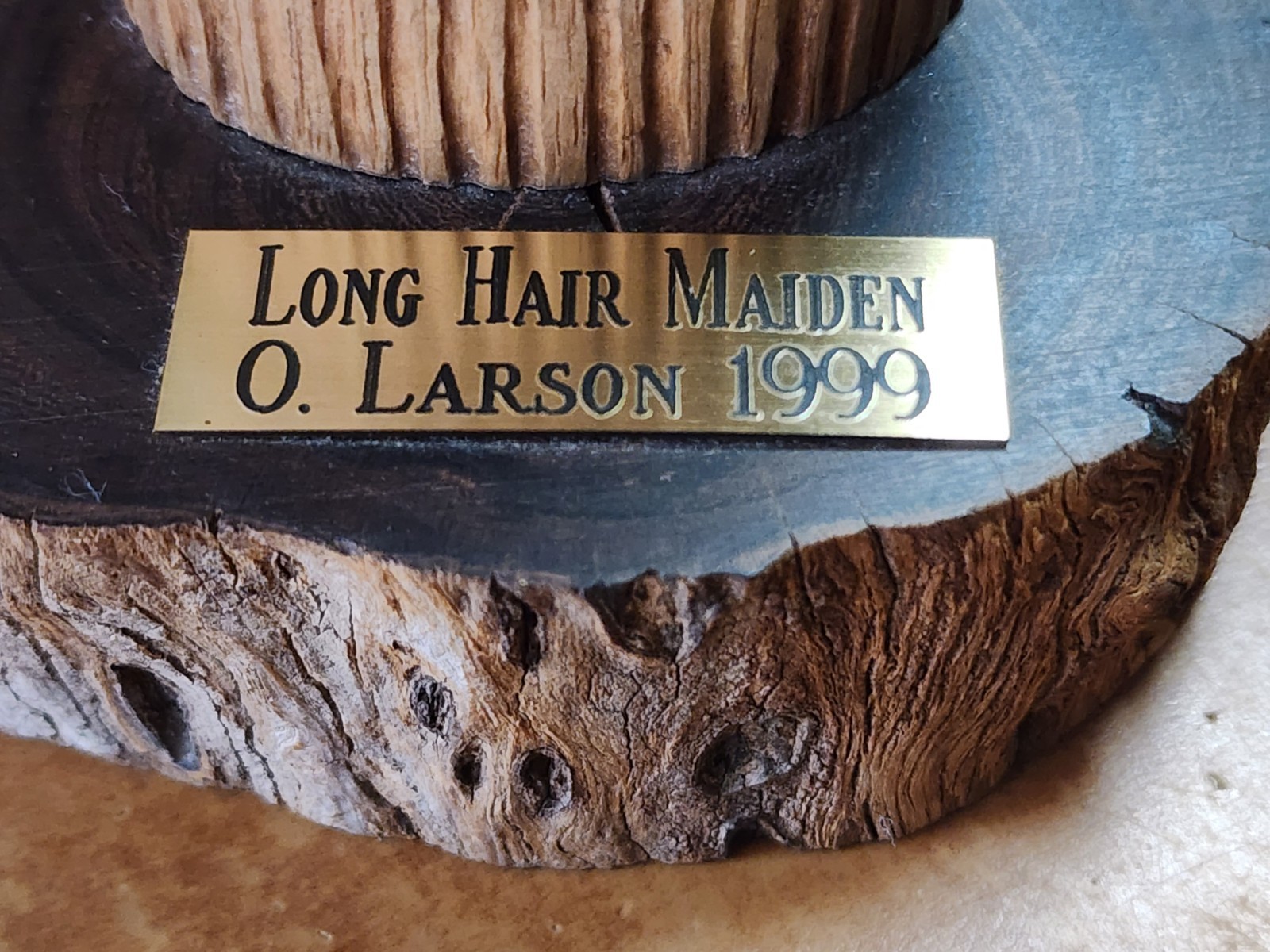 Vtg Native Hopi Hand Carved & Painted Long Hair Maiden Kachina Doll By O. Larson