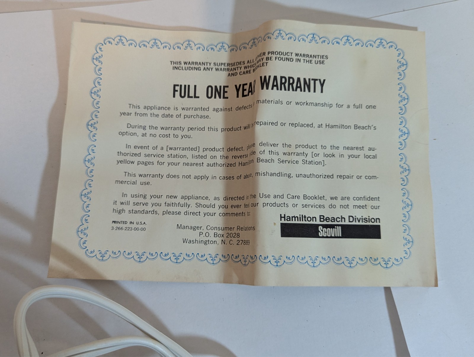 VTG Electric Knife Hamilton Beach Scovill 275W w Box & Papers Blades Tested VG+