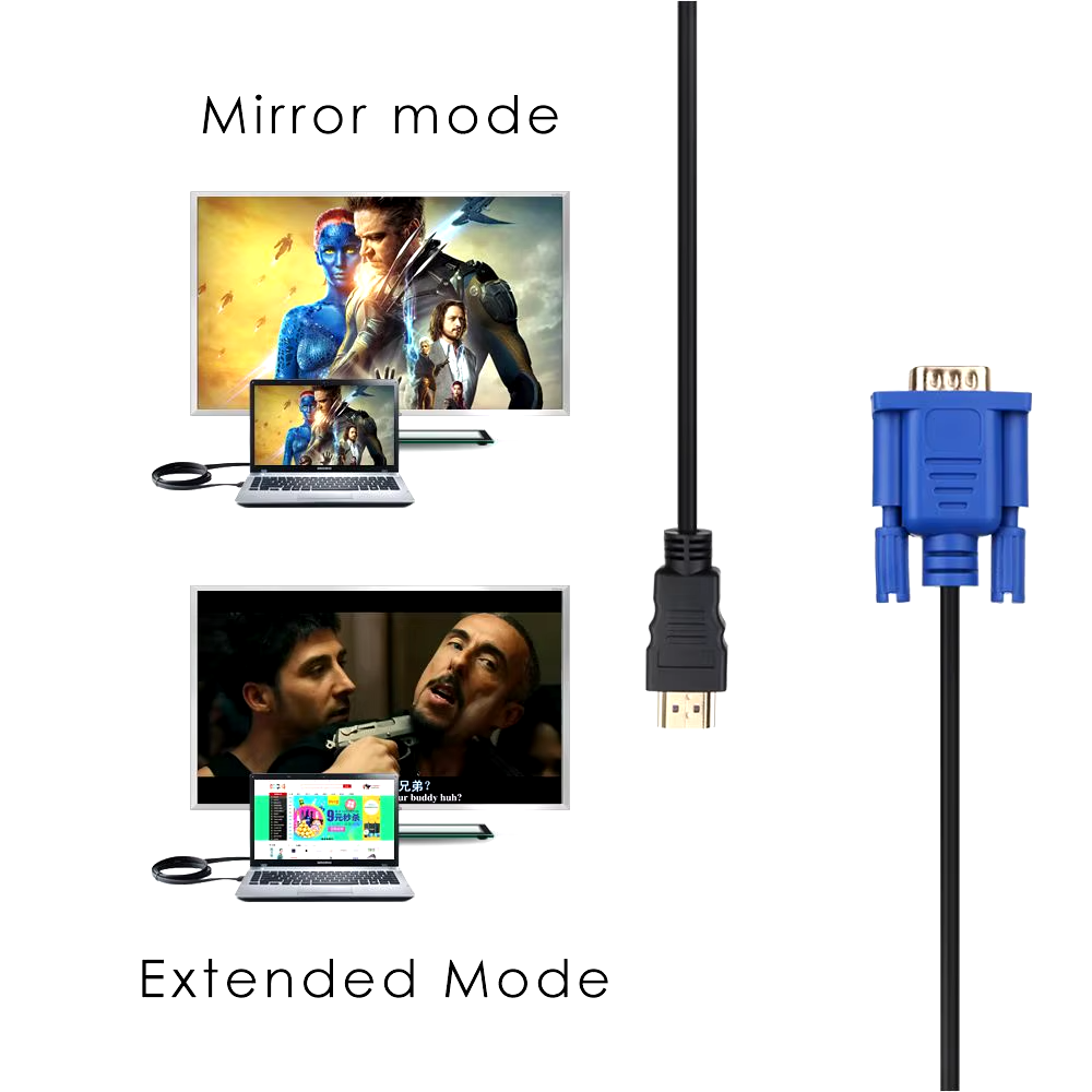 6FT HDMI Male to VGA Male Converter Adapter 1080P Cable for PC Monitor HDTV Roku
