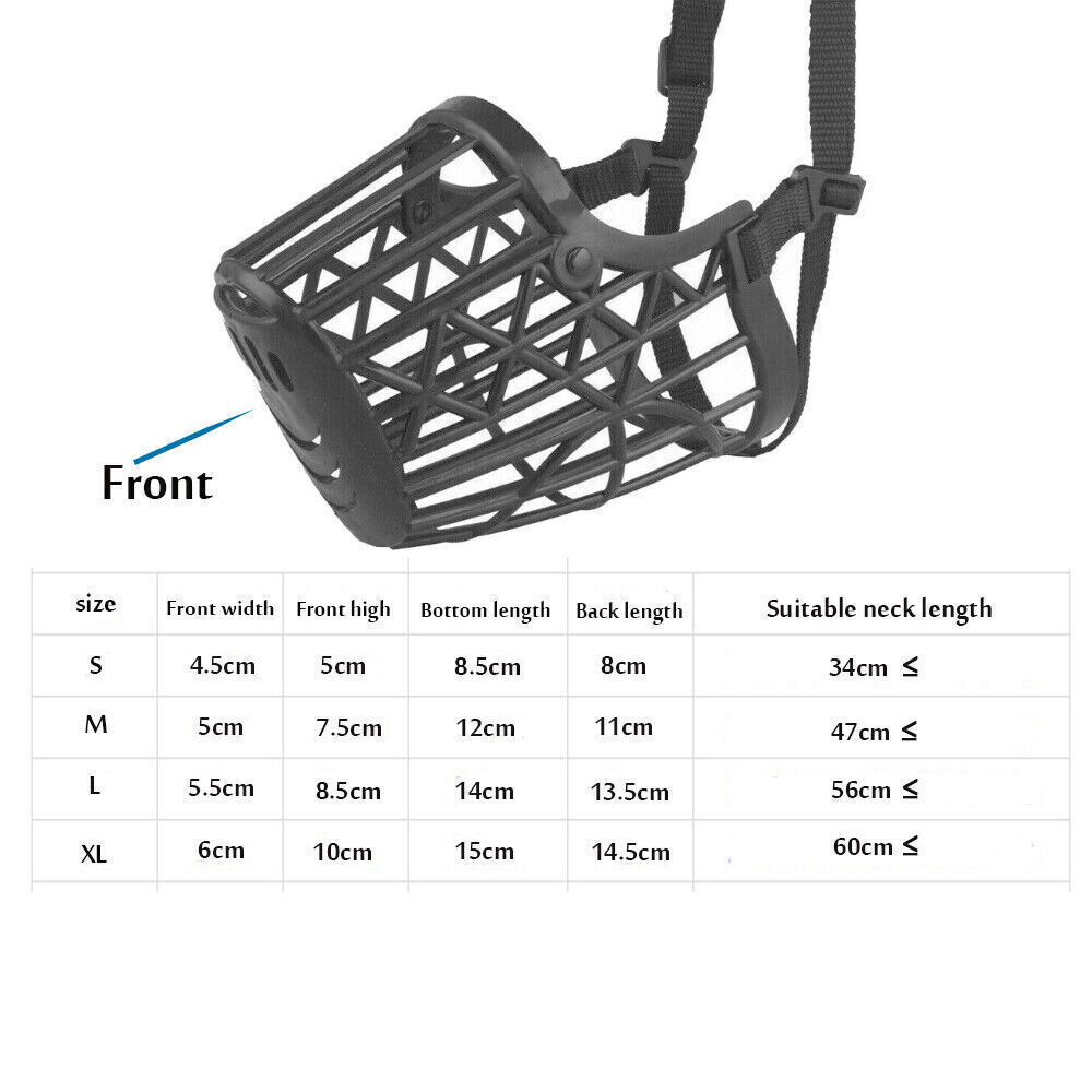 Large Pet Dog Basket Muzzle Mouth Cover Mesh Cage NoBarking Biting Chewing USA