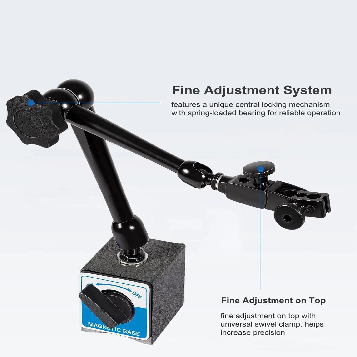 H-295 DG61003 Heavy Duty 176lb Magnetic Base for Noga Test Indicator Holder