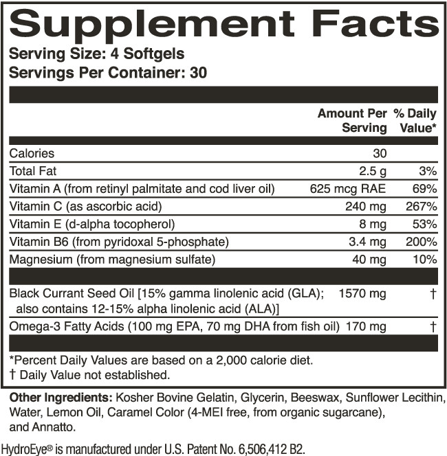 HydroEye® Dry Eye Supplement – Guaranteed Genuine | From Brand | 120 Softgels