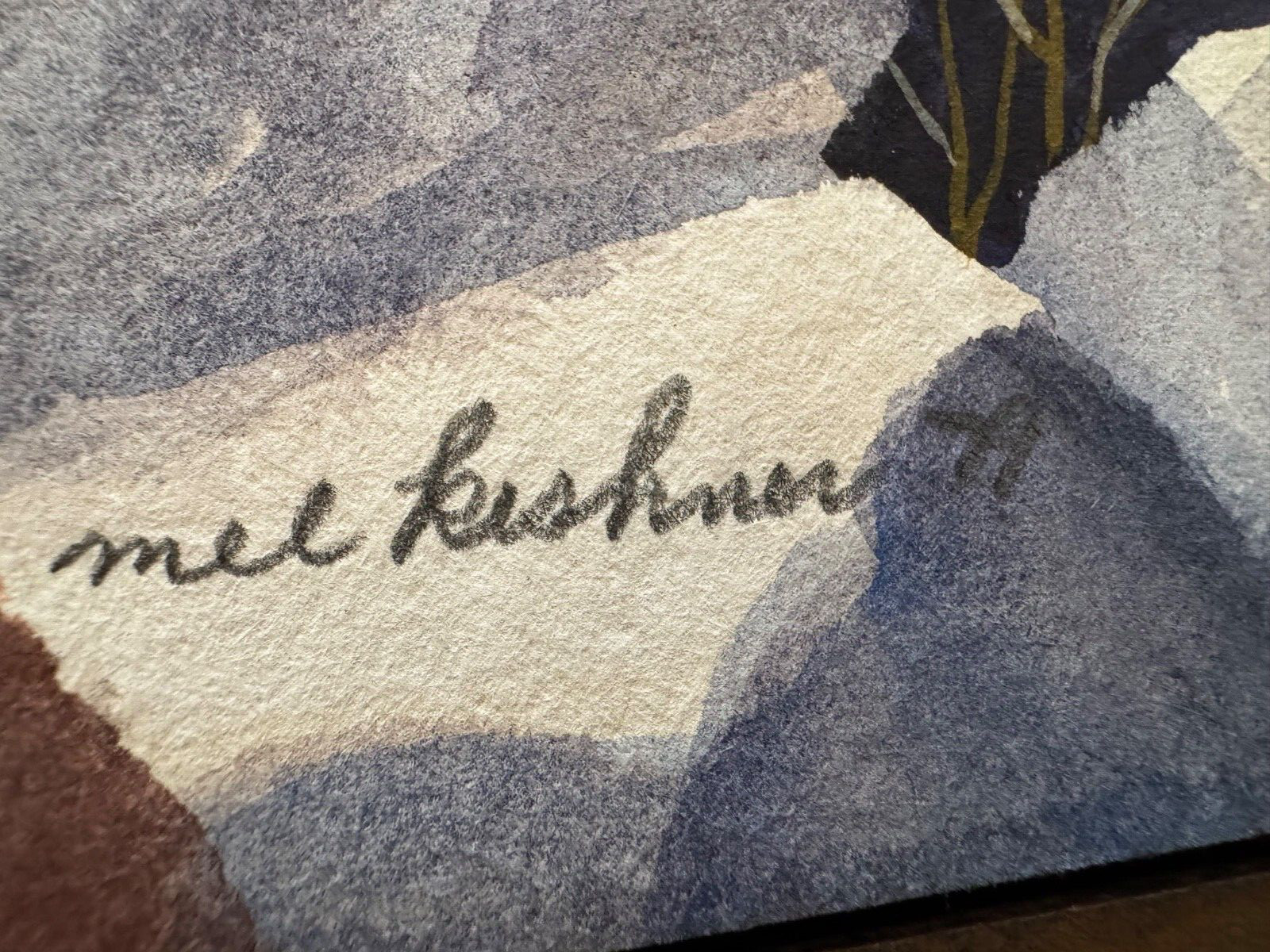 MEL KISHNER SABINO CANYON ORIGINAL SIGNED WATER COLOR PAINTING ON PAPER 22"X15"