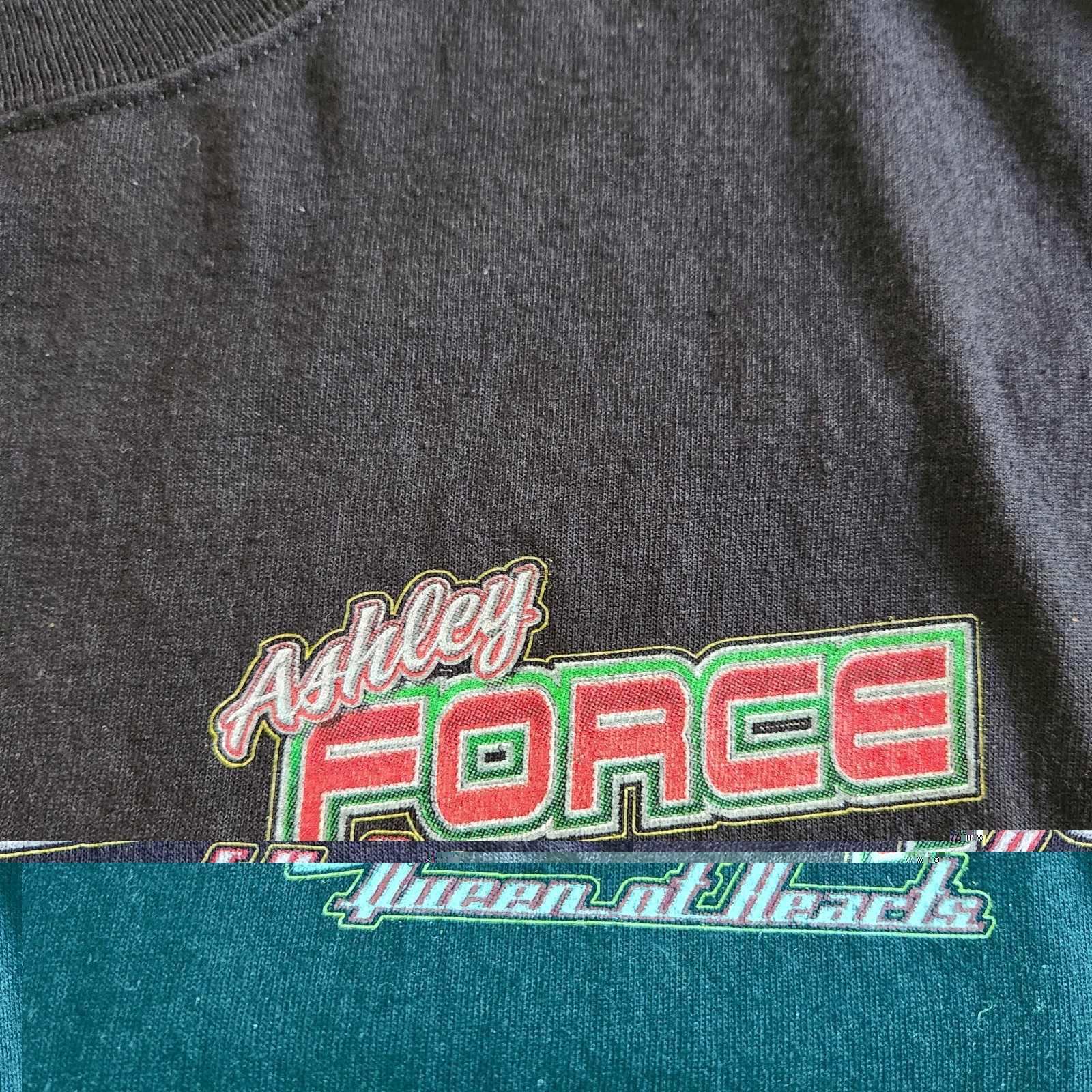 Ashley Force T Shirt Size 2XL Queen of Hearts NHRA Drag Racing Castrol Anvil