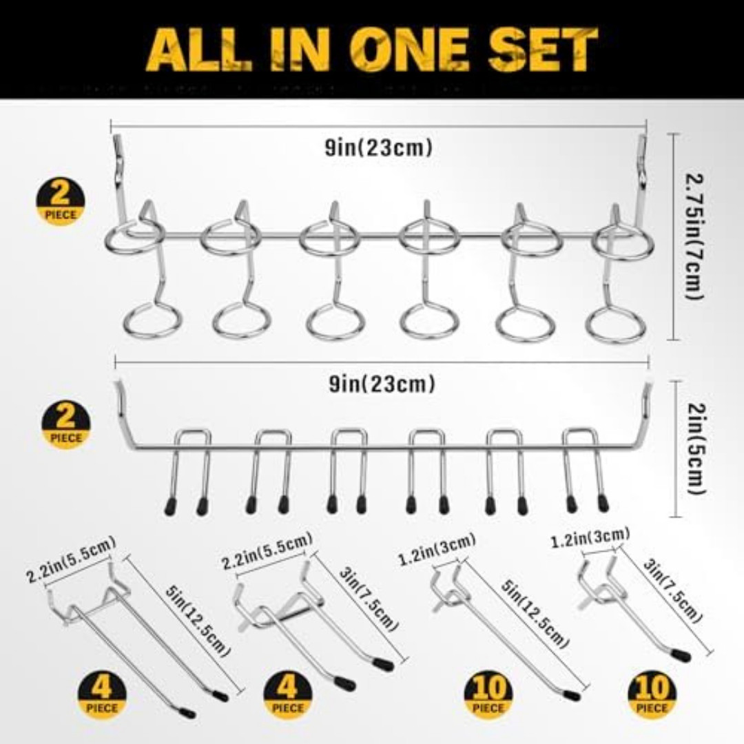 297 Piece Pegboard Hooks Kit, Peg Board Organizer Accessories with Bins for Orga