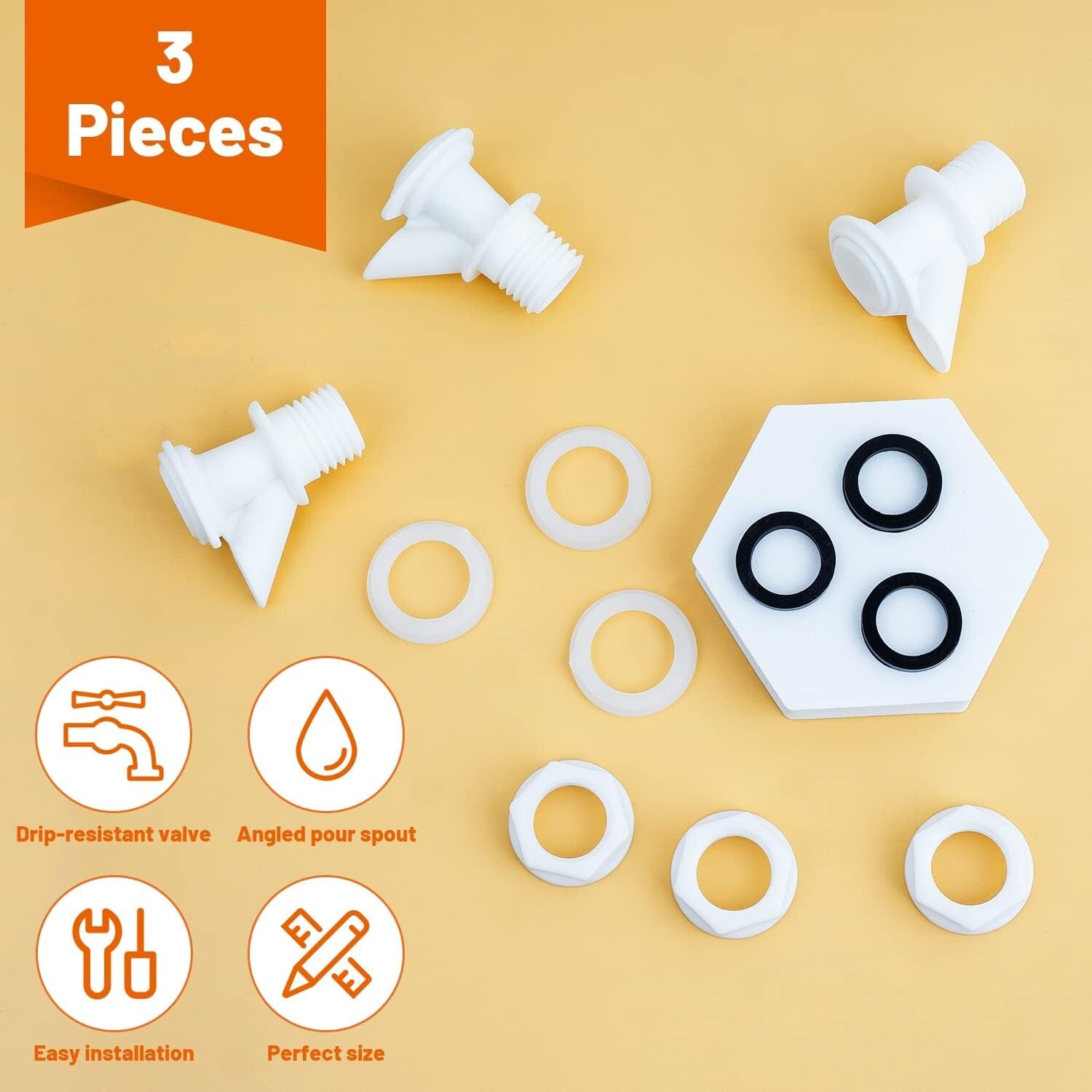 2/3 Push-Button Spigot Cooler Spigot to Igloo 2-10 Gallon Water Coolers Durable