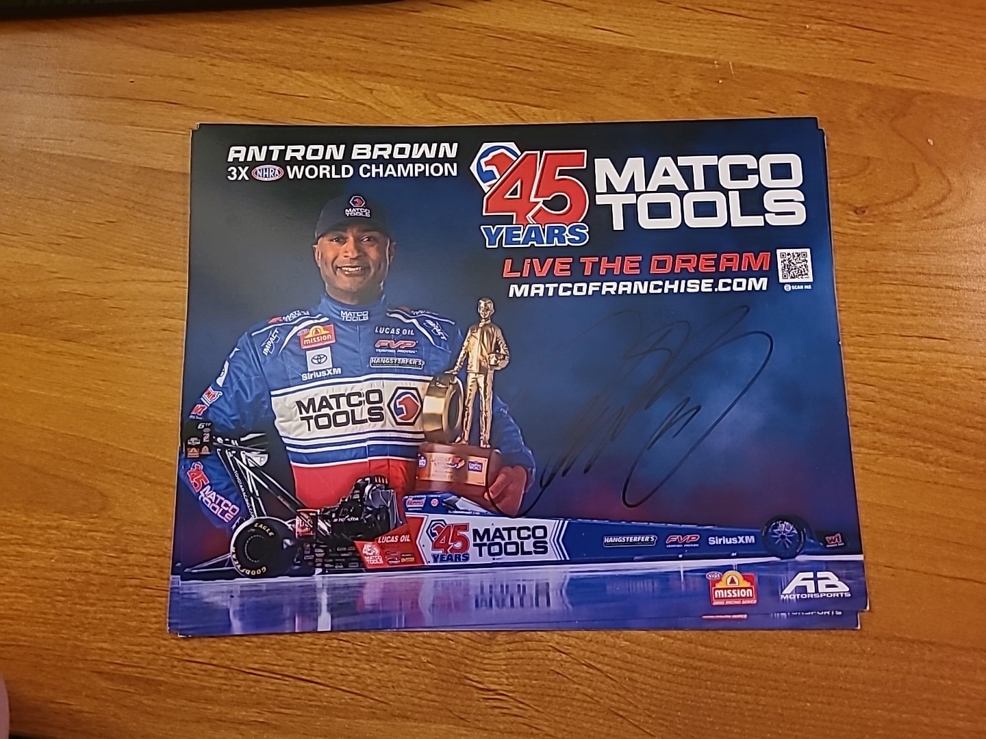 2024 Antron Brown NHRA Hero Card Autographed Signed