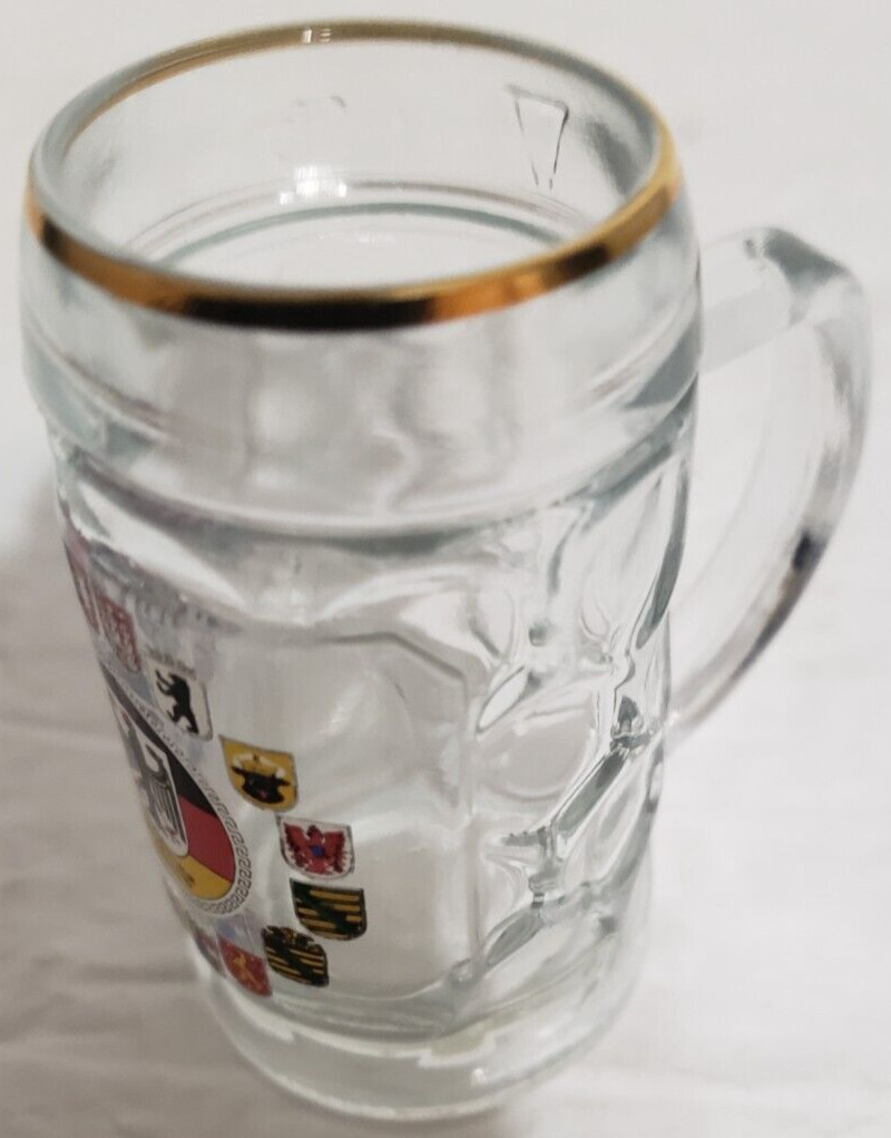 Bundesrepublick Deutschland Miniature Coat of Arms Beer Stein Gold Guilded