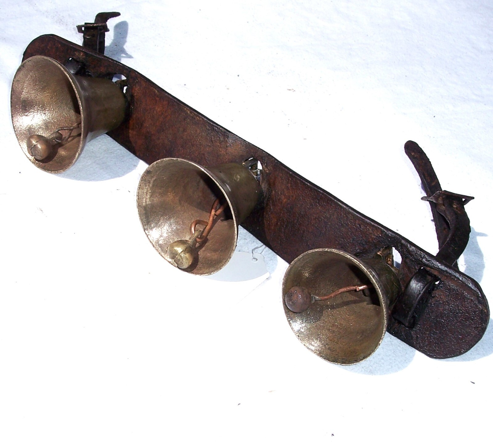 Antique Shaft Sleigh Three Bells Horse Driving Harness Carriage #7