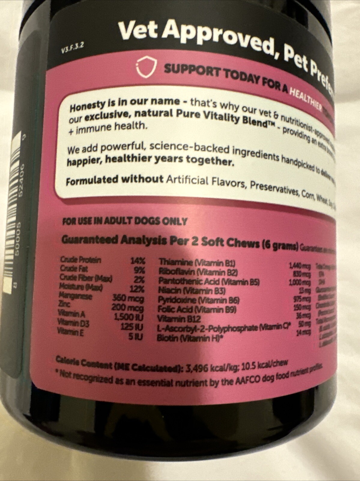 Pet Honesty Multivitamin 10-in-1 Chicken Flavor Supplement for Dog - 60ct