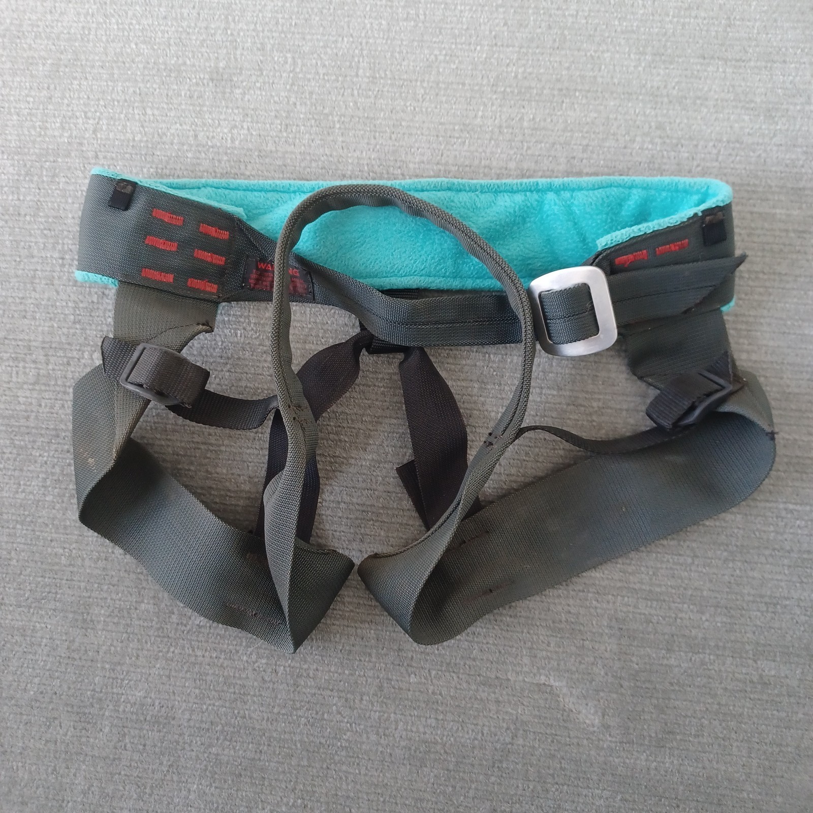 Vintage Chouinard Climbing Equipment Harness Black Large Fleece Lining Patagonia