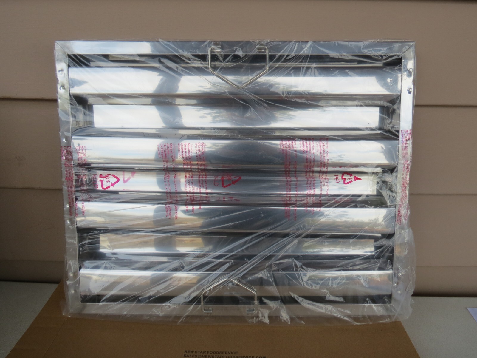 New Star Foodservice 54316 Stainless Steel Hood Filter, 16" W x 20" H set of 6