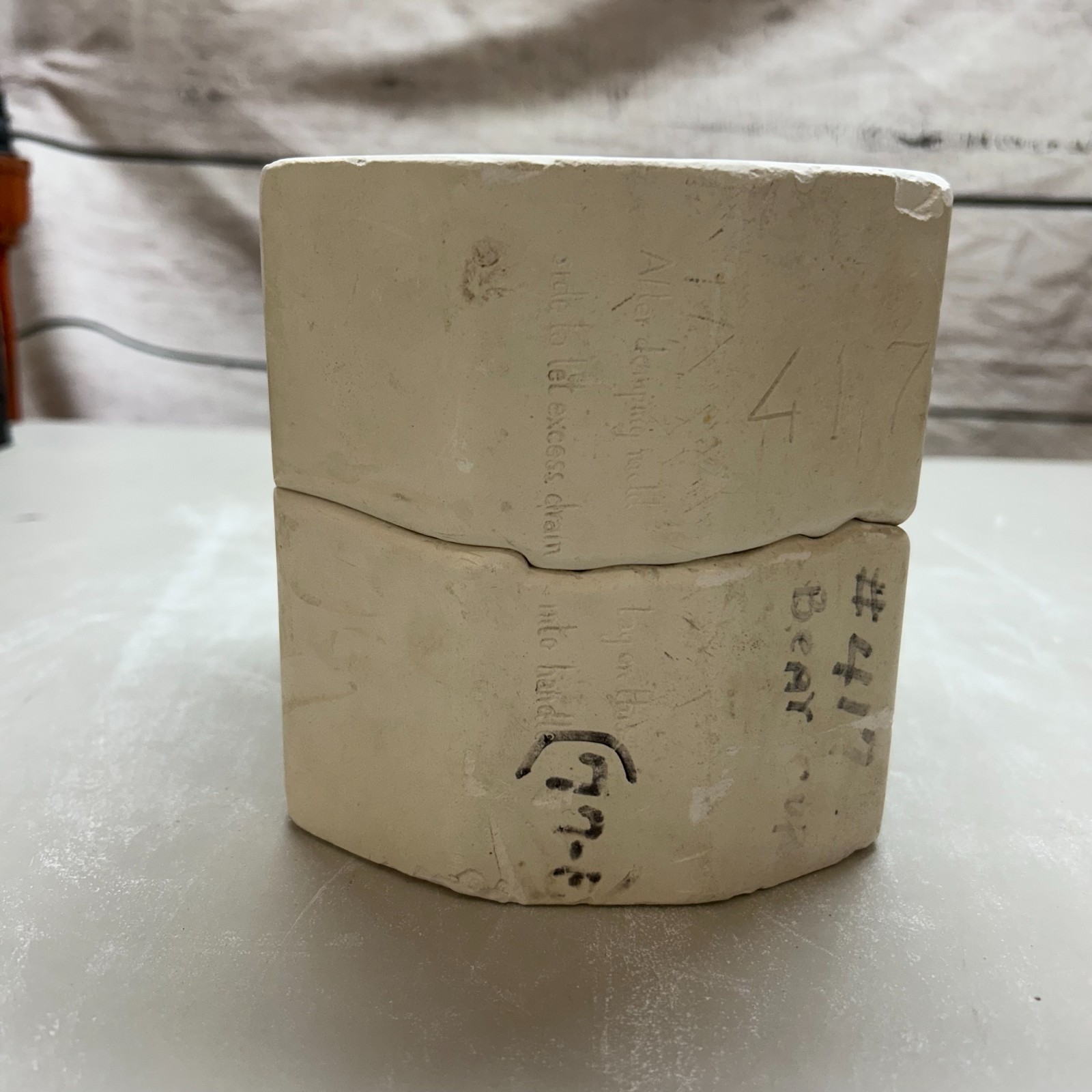 Vintage Unbranded Ceramic Slip Casting Mold Bear Cup #417