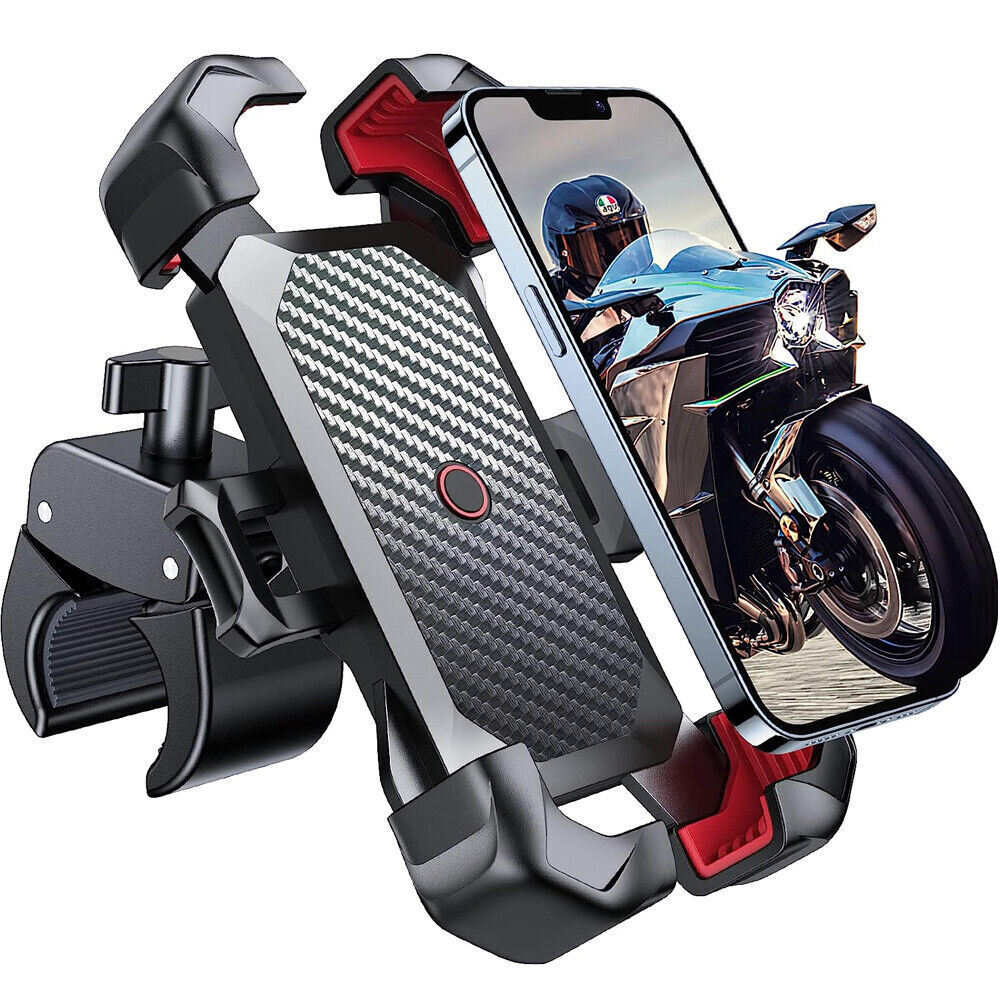 Motorcycle Phone Mount Auto Lock 100mph Military Anti-Shake Bike Phone Holder US