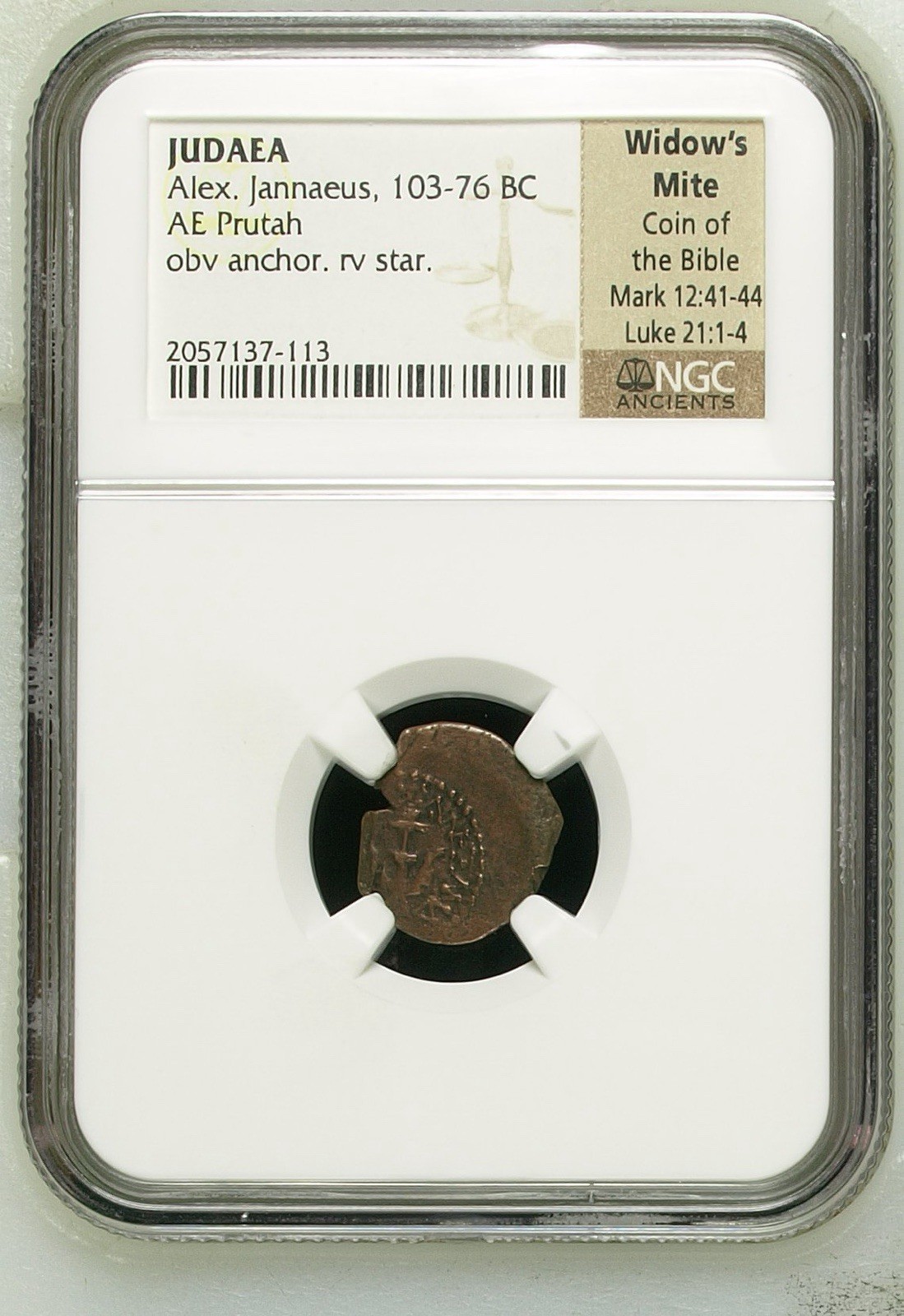 NGC Certified PREMIUM GRADE Widow's Mite Judean Prutah - In Parable in the Bible